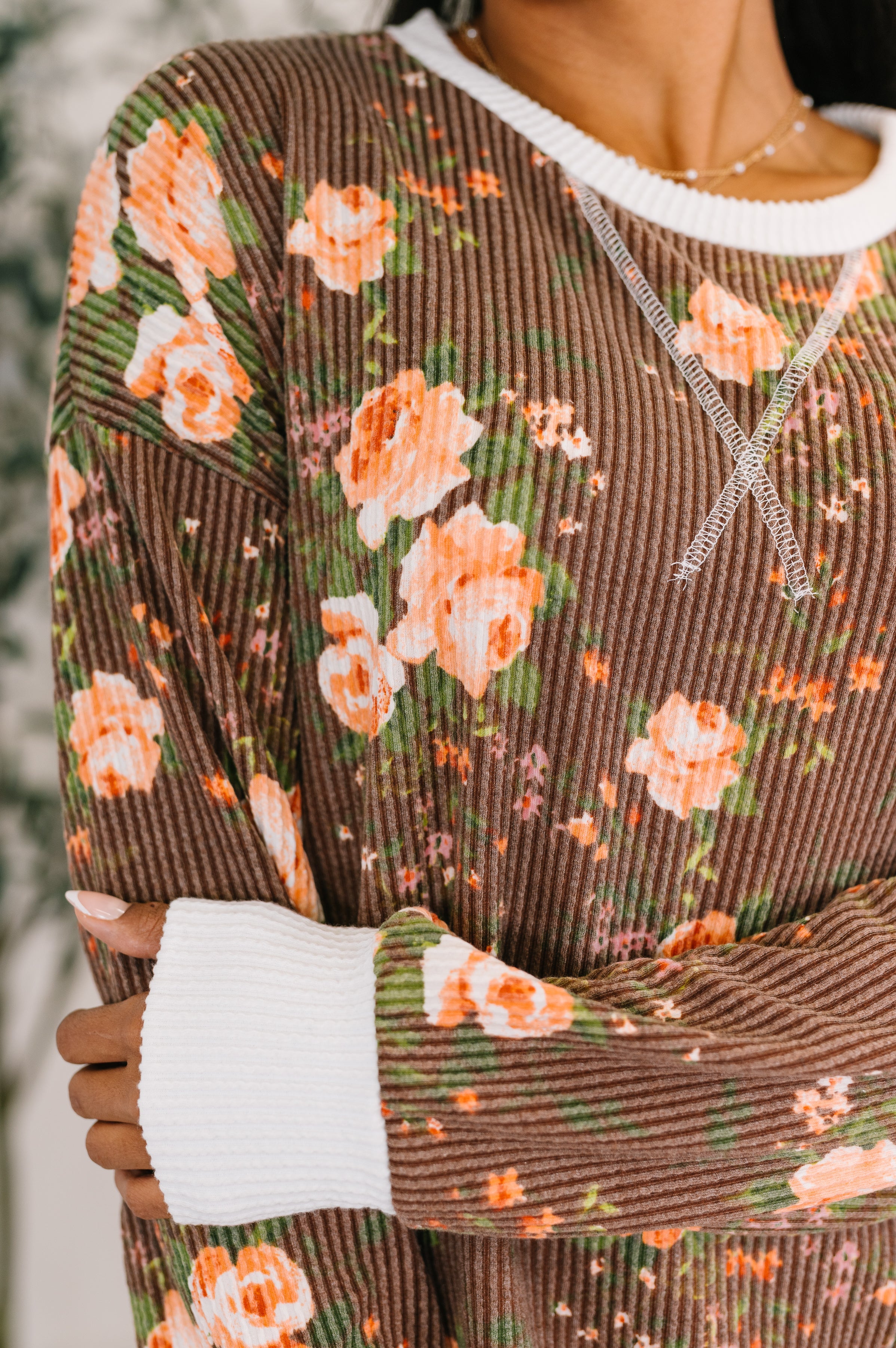 7th Ray Somebody to Lean On Cable Ribbed Top Womens