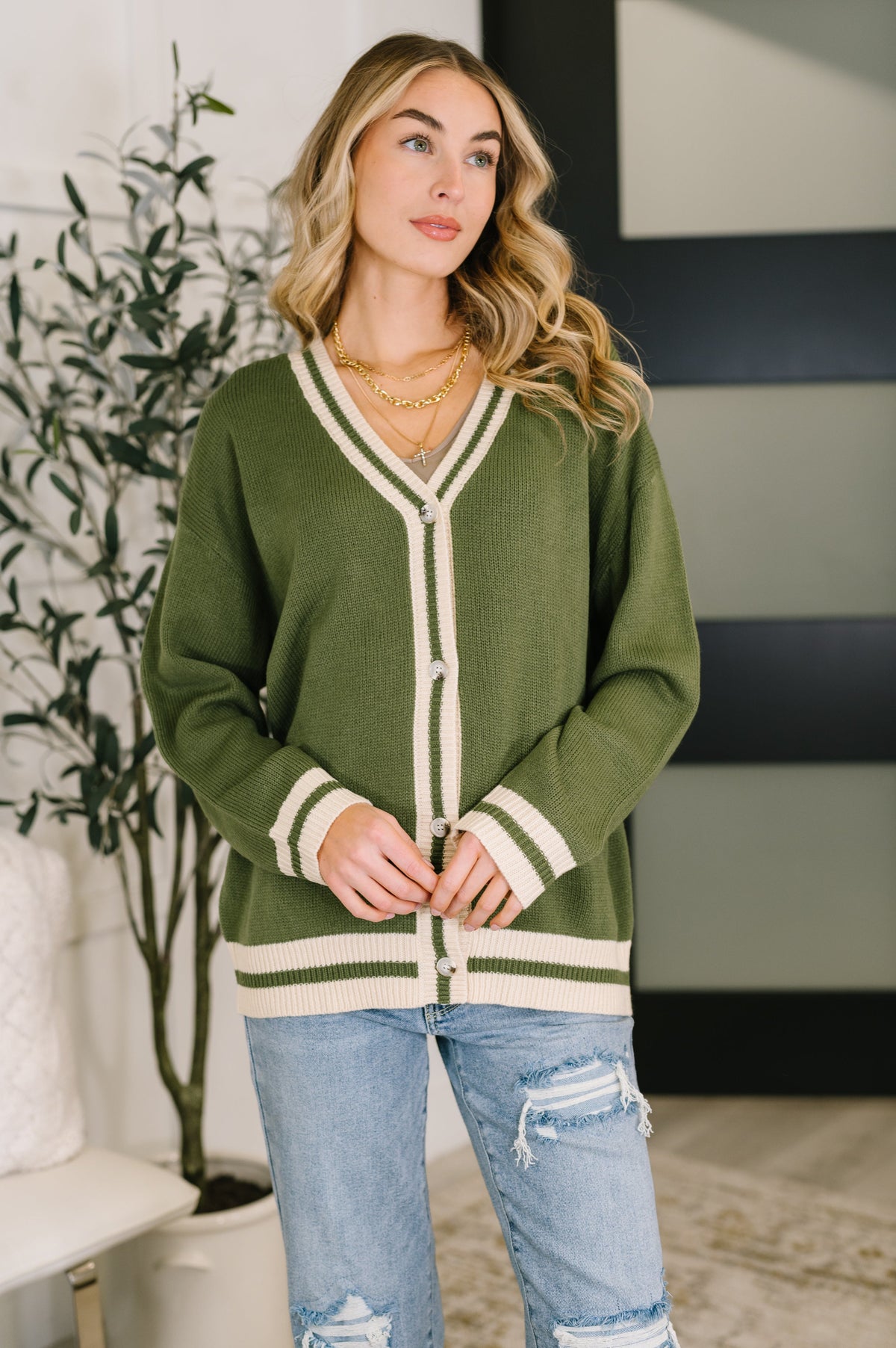 Haptics Something Simple Full Front Button Down Cardigan Womens