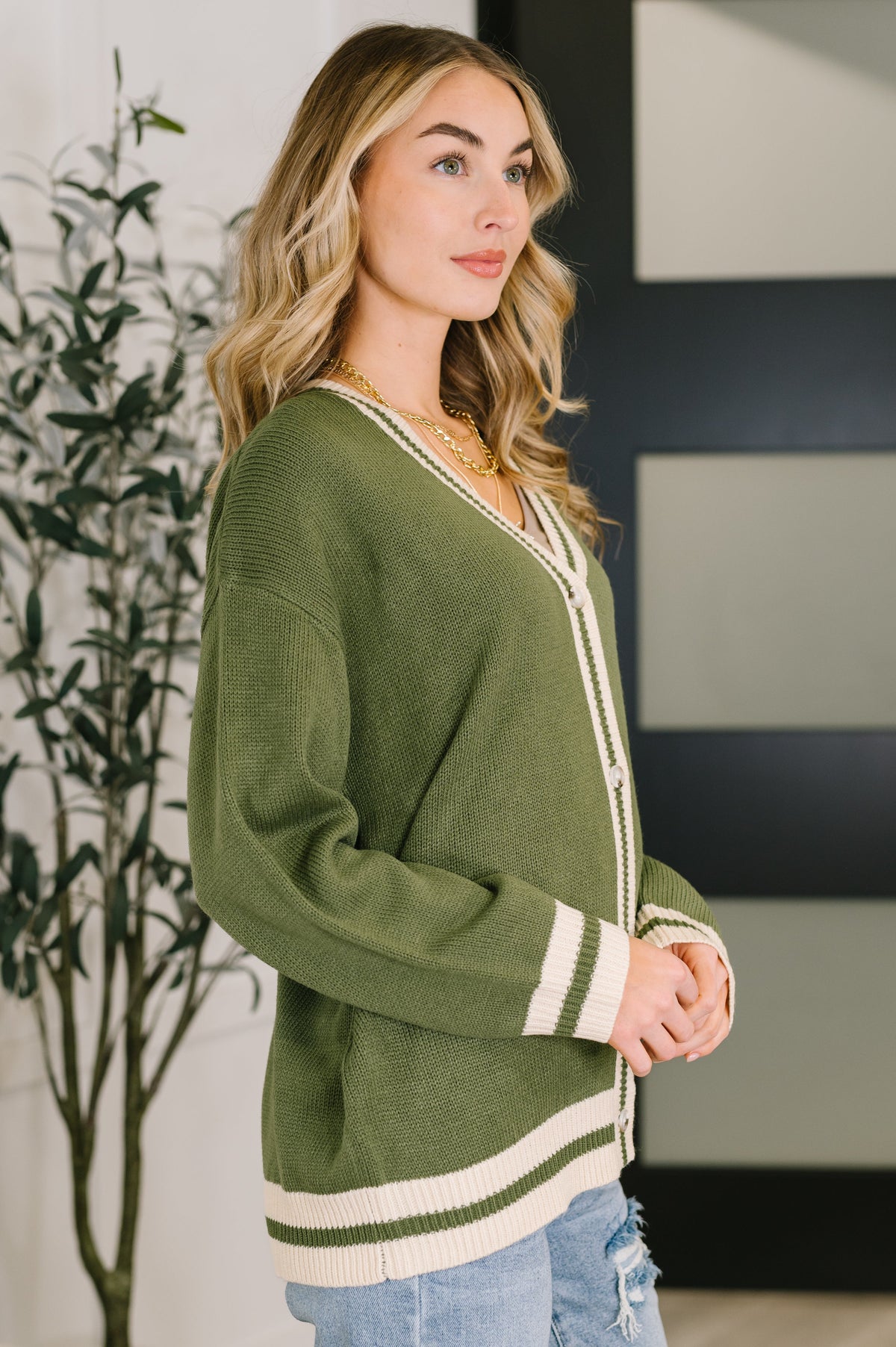 Haptics Something Simple Full Front Button Down Cardigan Womens