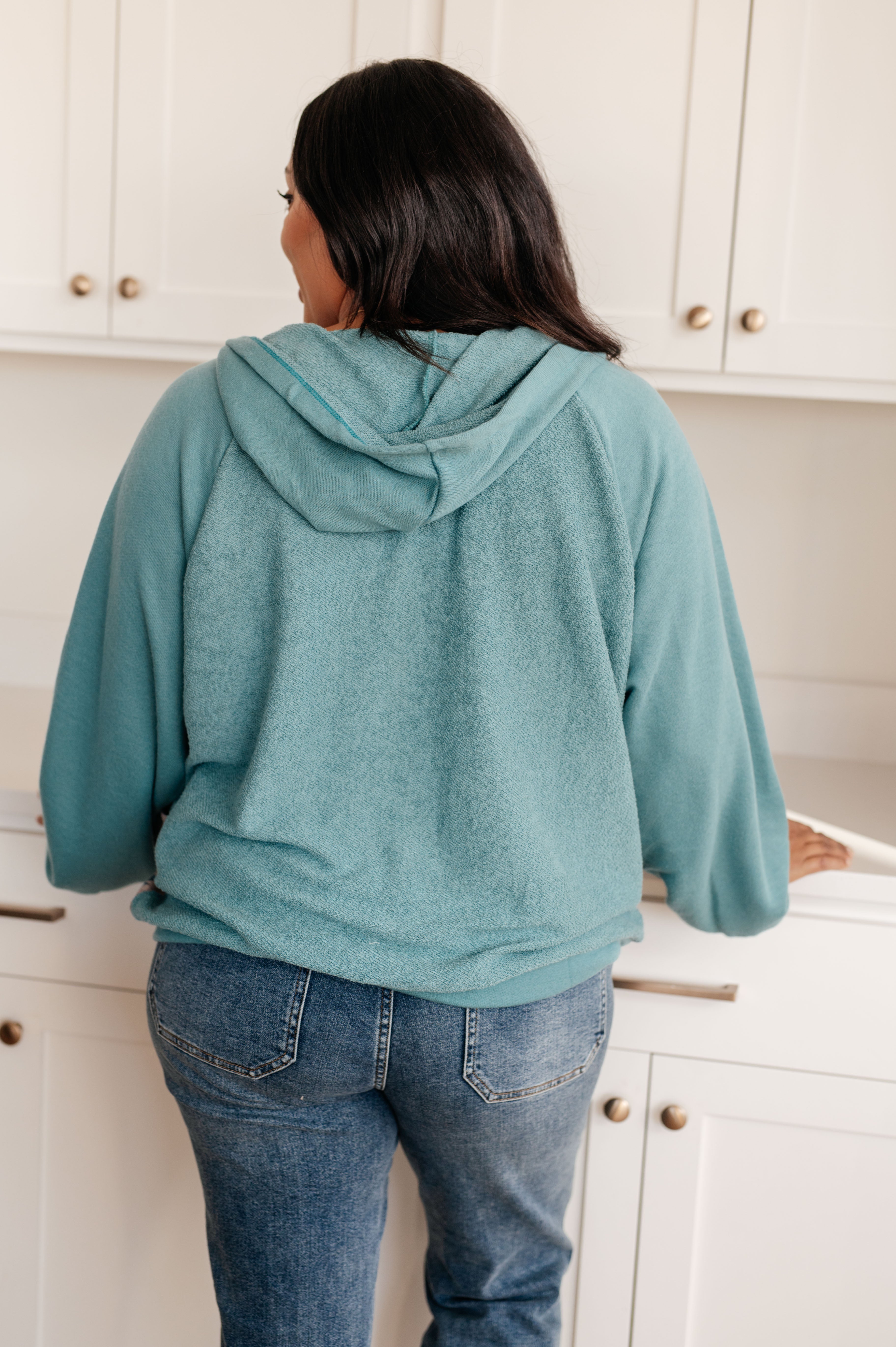 BiBi Southwest Sunrise Patchwork French Terry Hoodie Tops