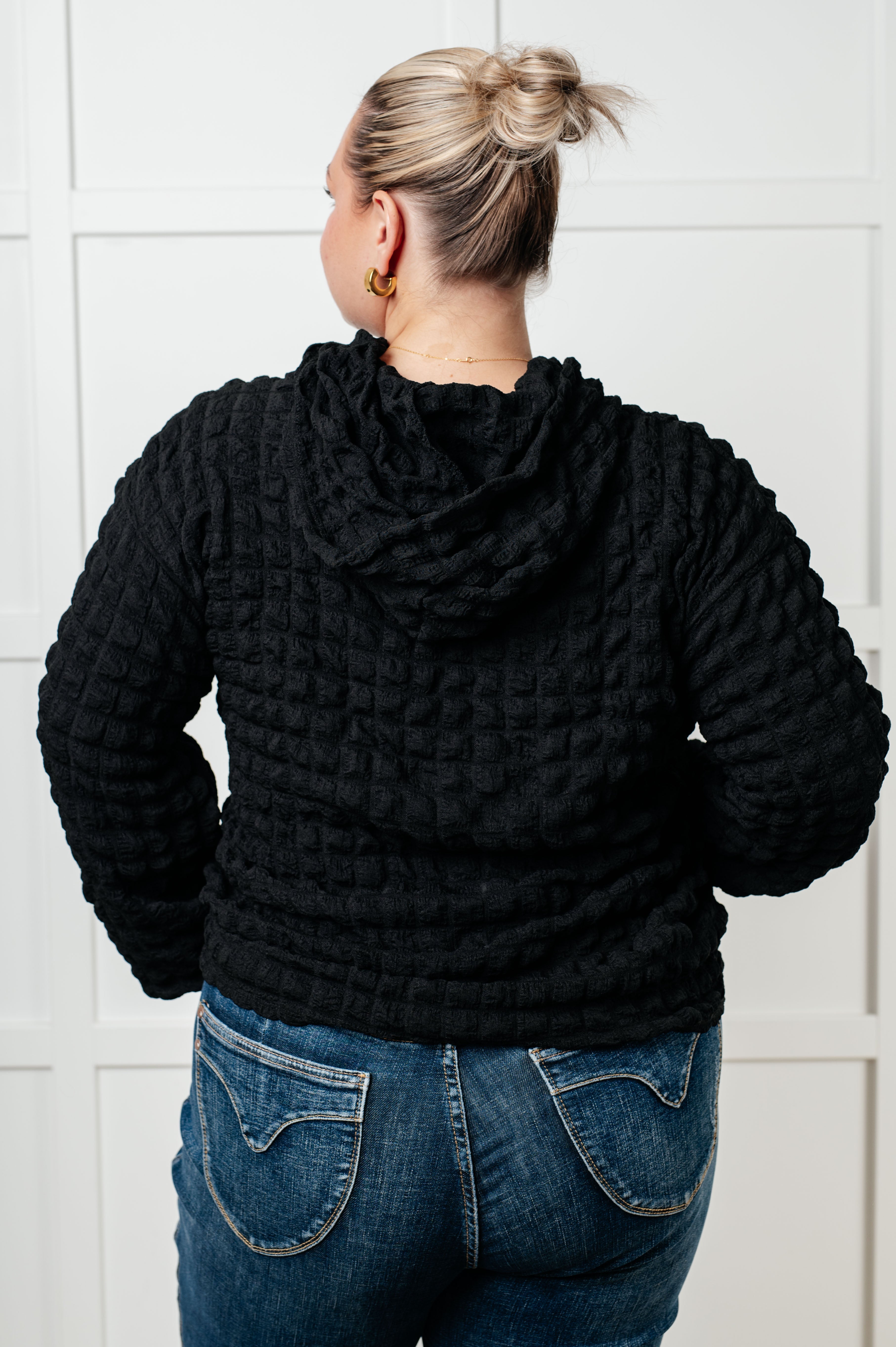 Sew in Love Black Speak Your Thoughts Bubble Hoodie Tops