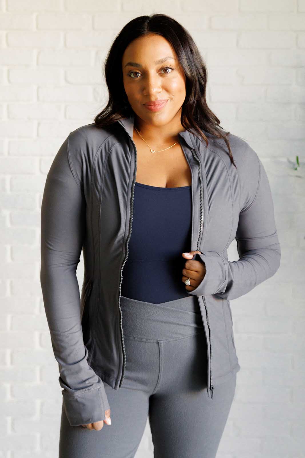 Rae Mode Staying Swift Activewear Jacket in Titanium Athleisure