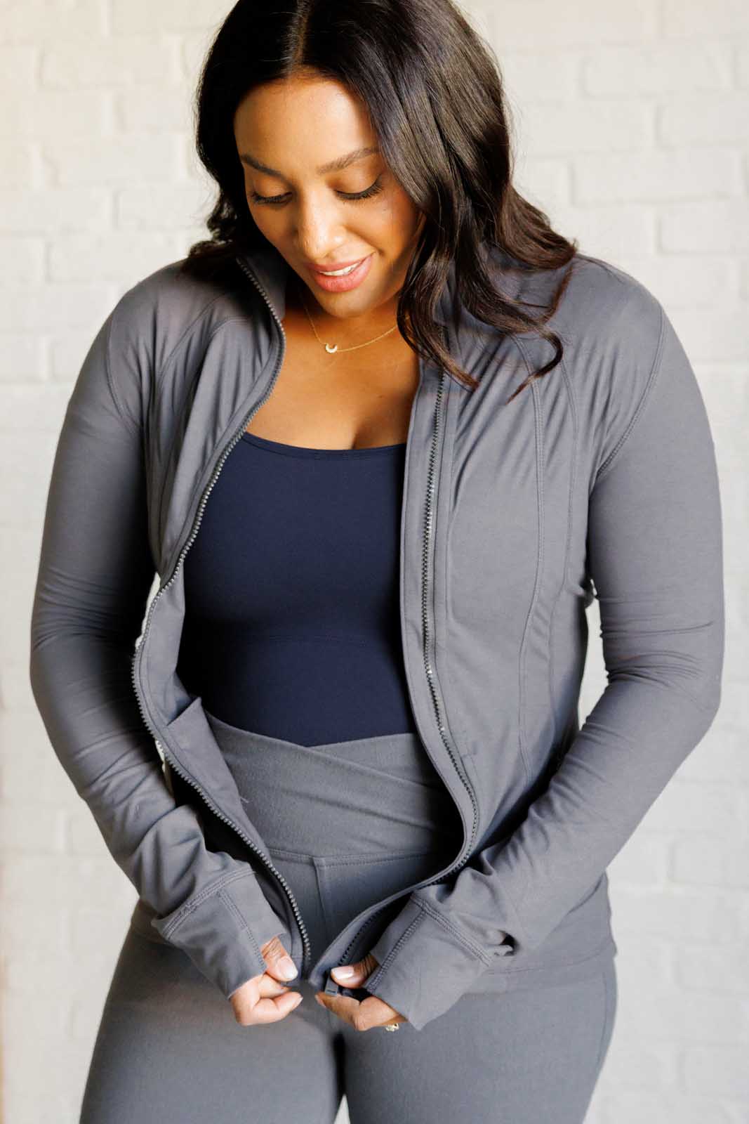 Rae Mode Staying Swift Activewear Jacket in Titanium Athleisure