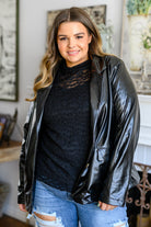 Jodifl Streets of Dublin Faux Leather Blazer Womens