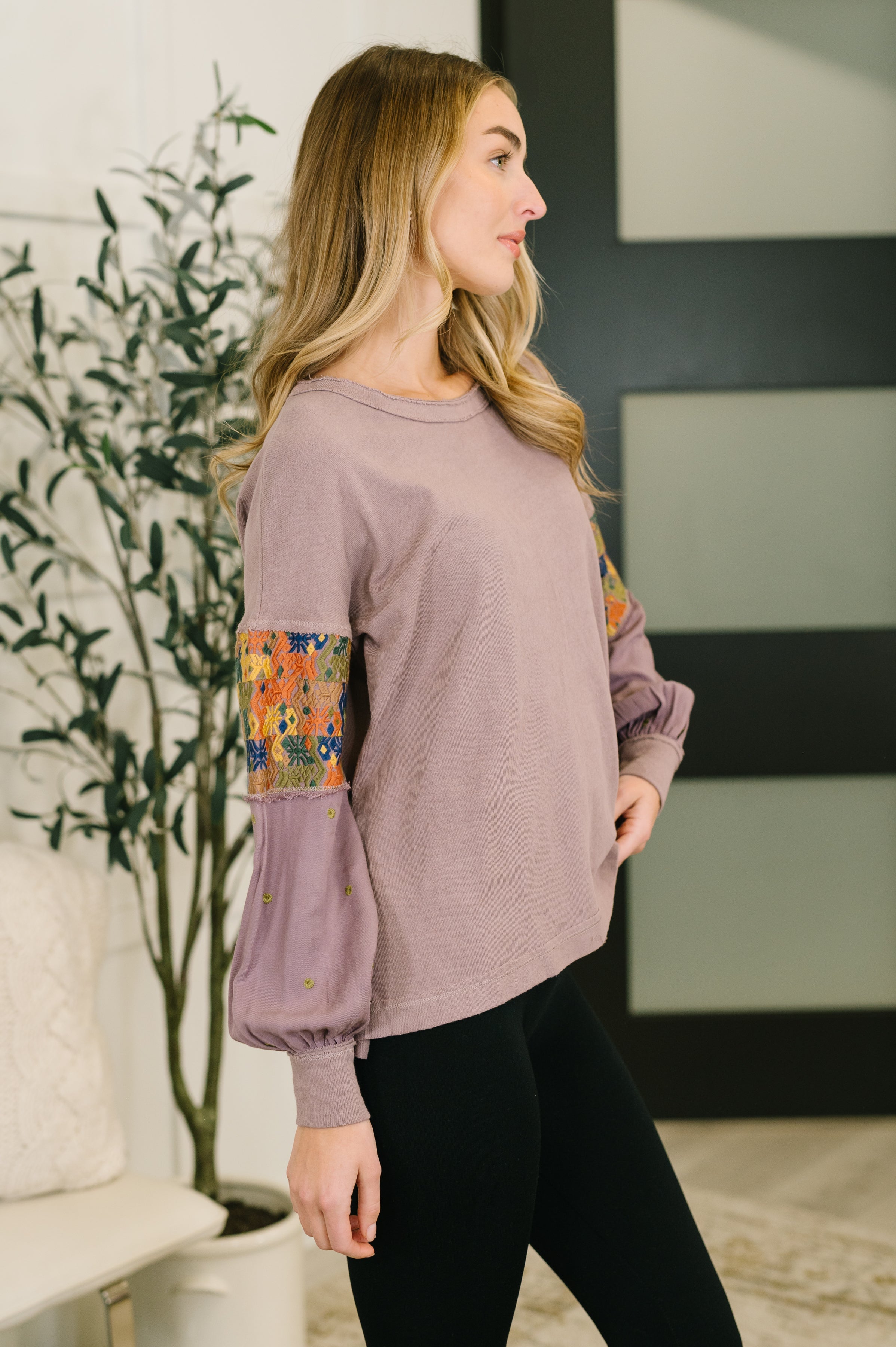 In Loom Subtle Breeze Floral Patchwork Pullover Womens