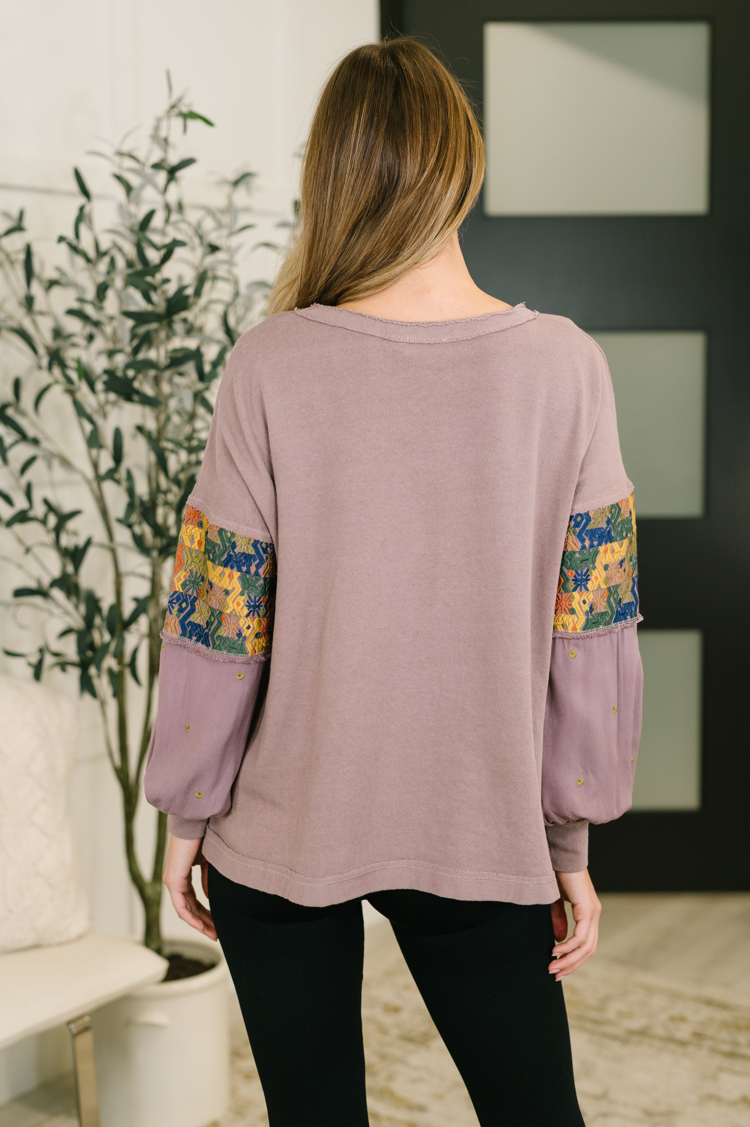 In Loom Subtle Breeze Floral Patchwork Pullover Womens