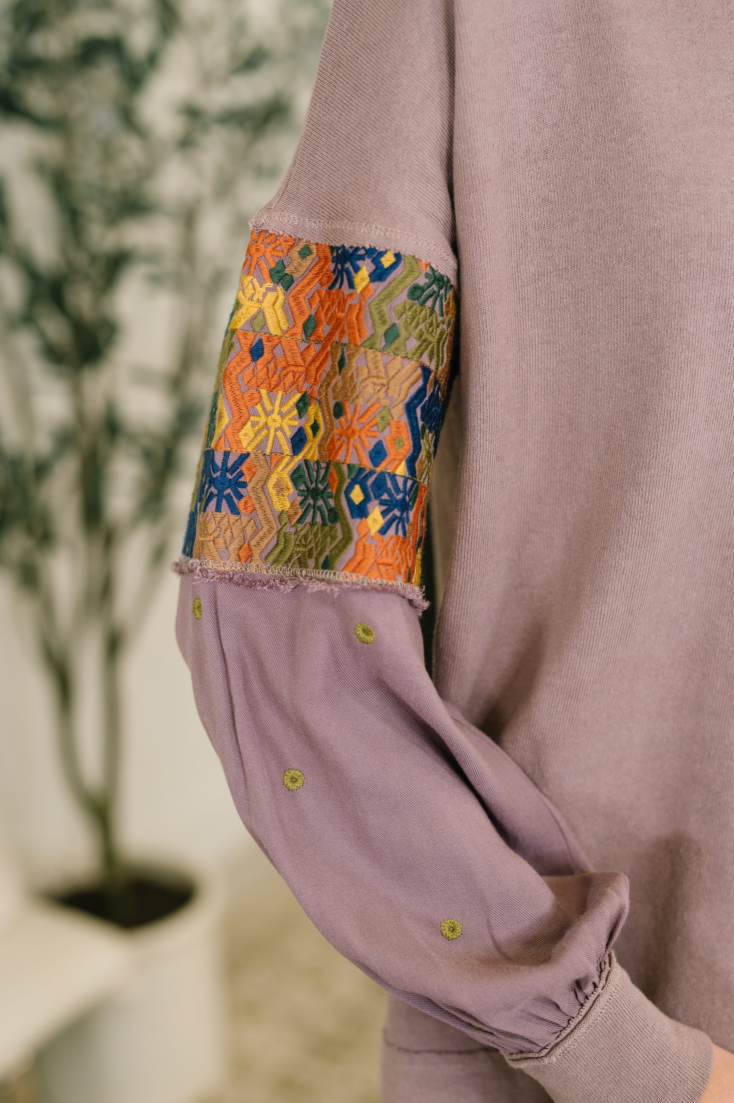 In Loom Subtle Breeze Floral Patchwork Pullover Womens