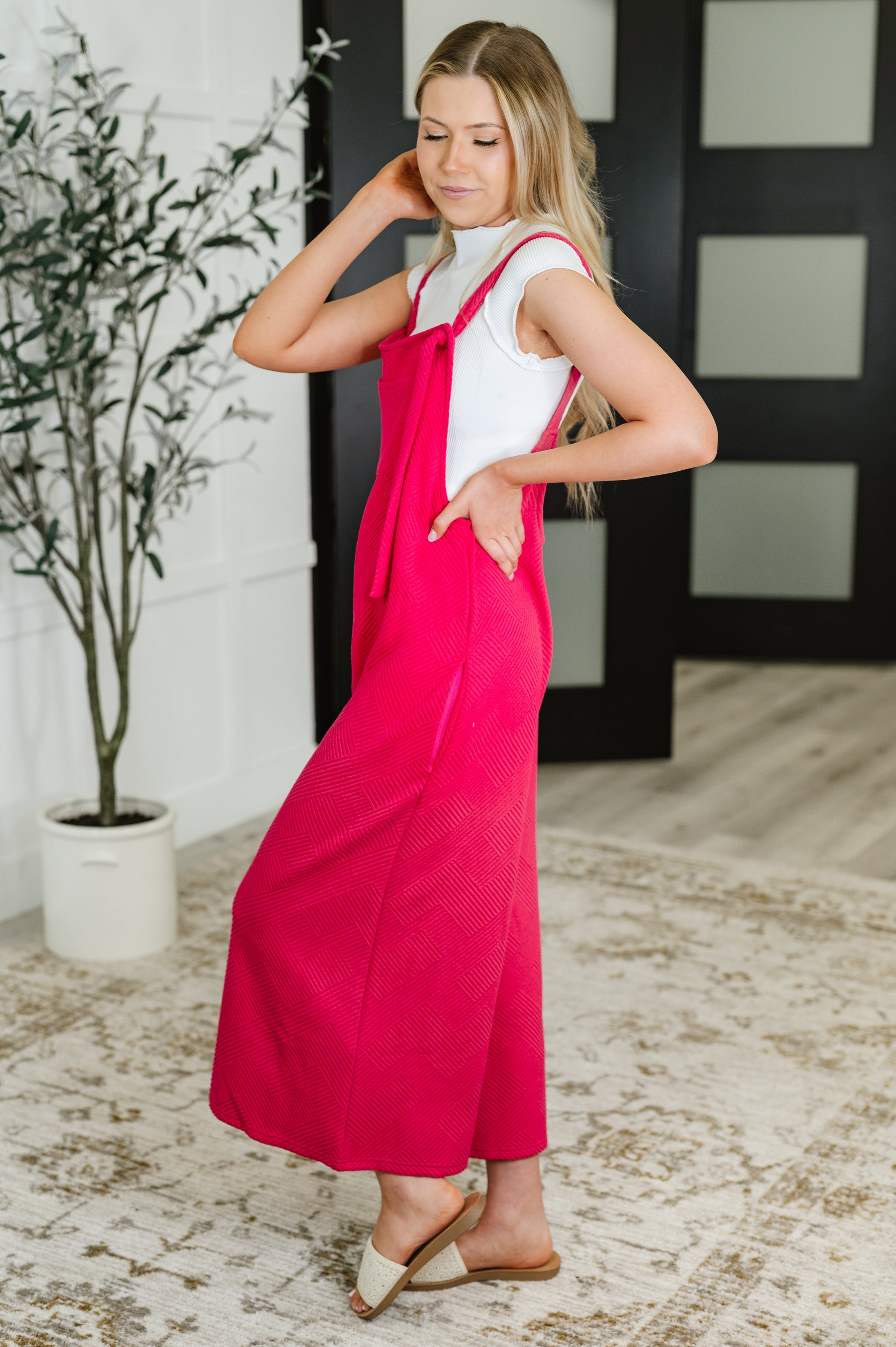 See and be seen Suit Yourself Adjustable Strap Jumpsuit in Pink Womens