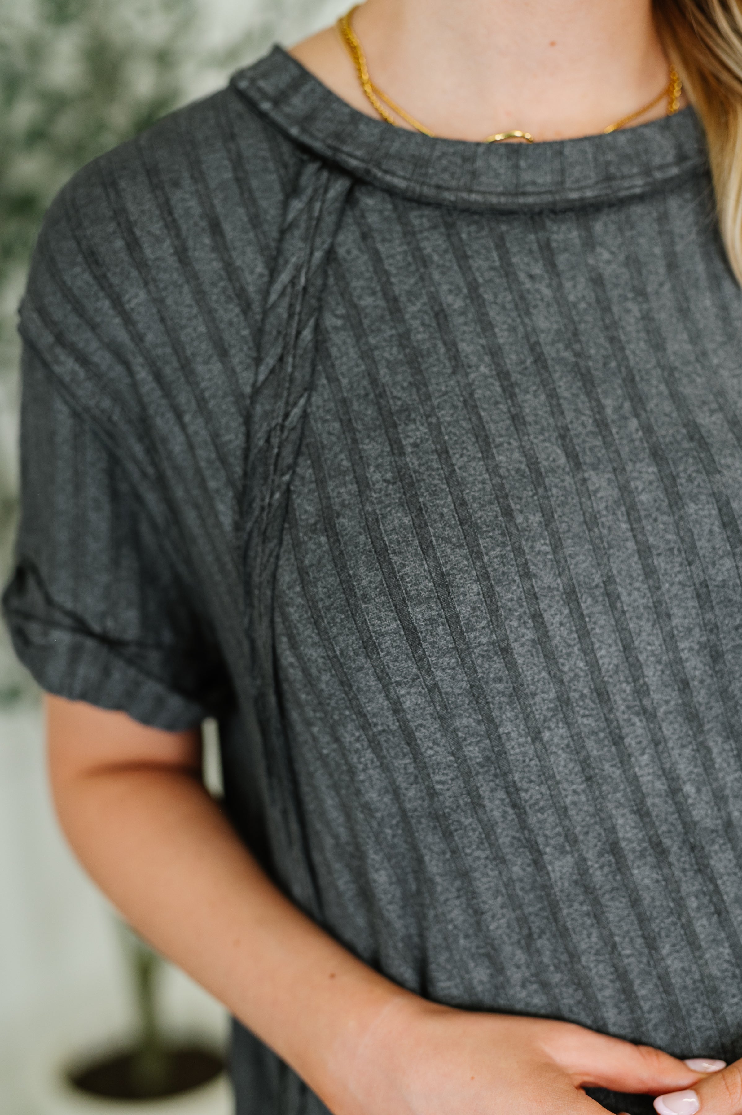 Zenana Sunday's Bestie Mineral Wash Top in Ash Black 2XL Womens