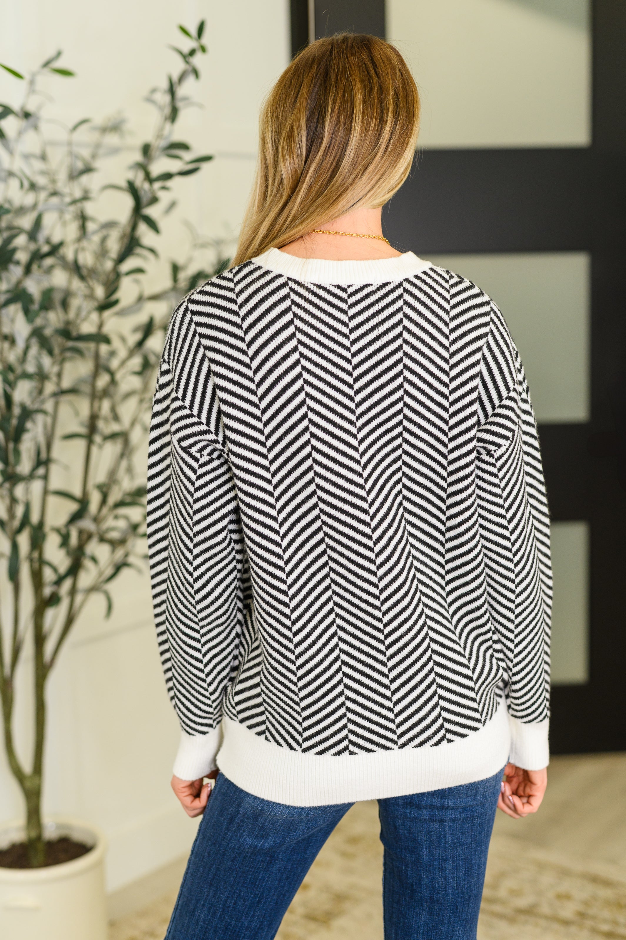 One Eleven North Super Secret Chevron Sweater Womens