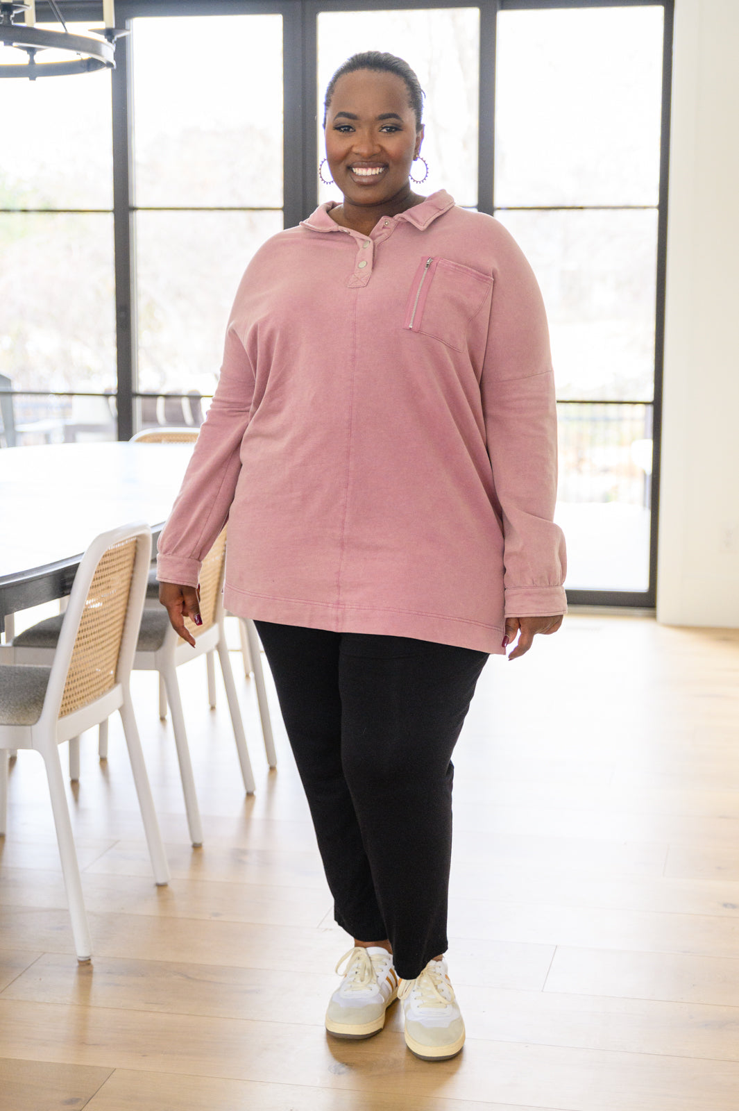 Sew In Love Sweet Crush Collar Pullover in Mauve Womens