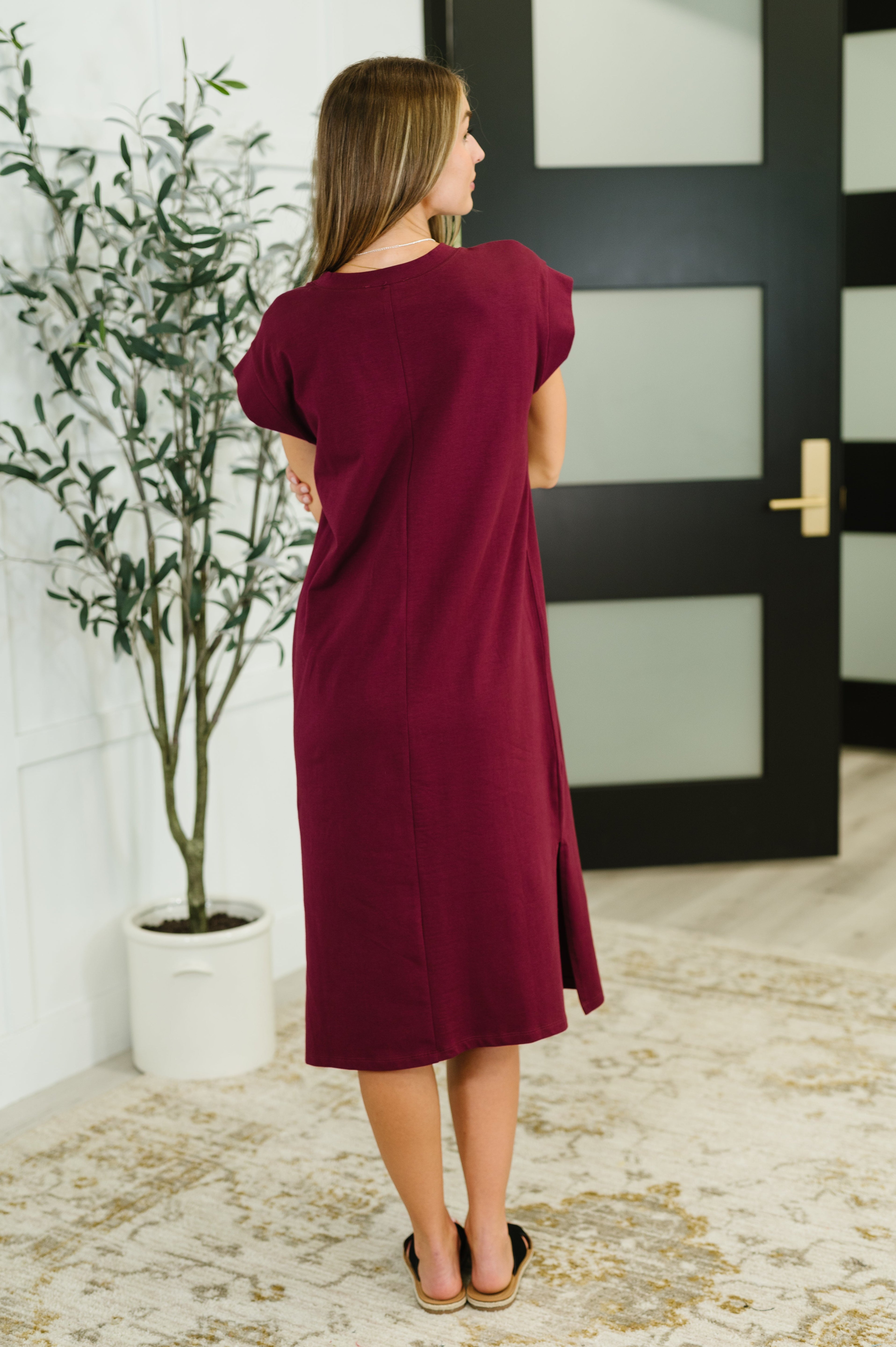 Zenana Sweet Like That Casual Dress in Cabernet Womens