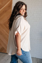 Jodifl Sweet Simplicity Button Down Blouse in Oatmeal Shirts & Tops