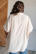 Jodifl Sweet Simplicity Button Down Blouse in Oatmeal Shirts & Tops