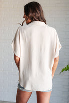 Jodifl Sweet Simplicity Button Down Blouse in Oatmeal Shirts & Tops