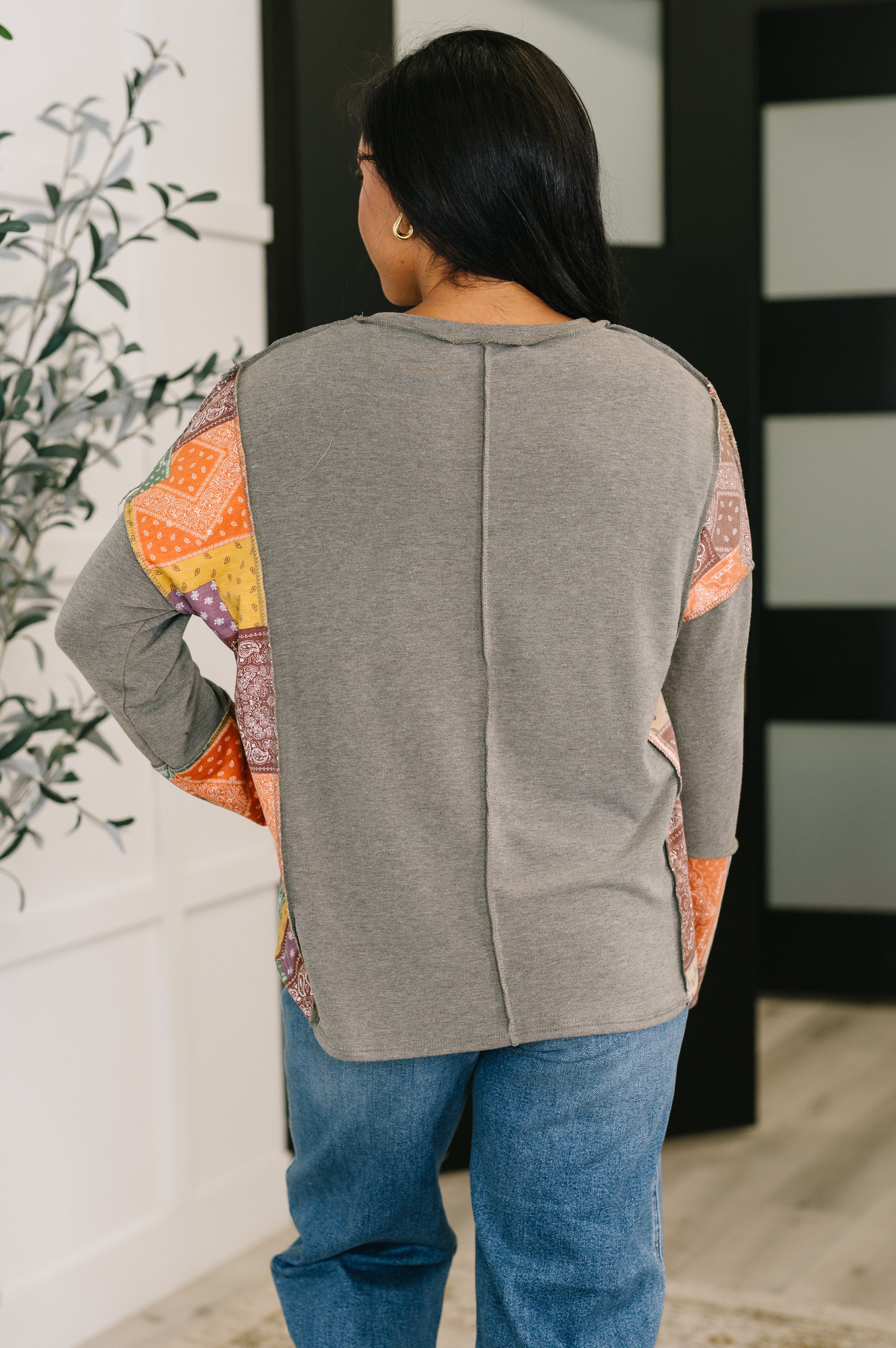 Haptics Sweet as Pie Color Block Relaxed Long Sleeve Womens