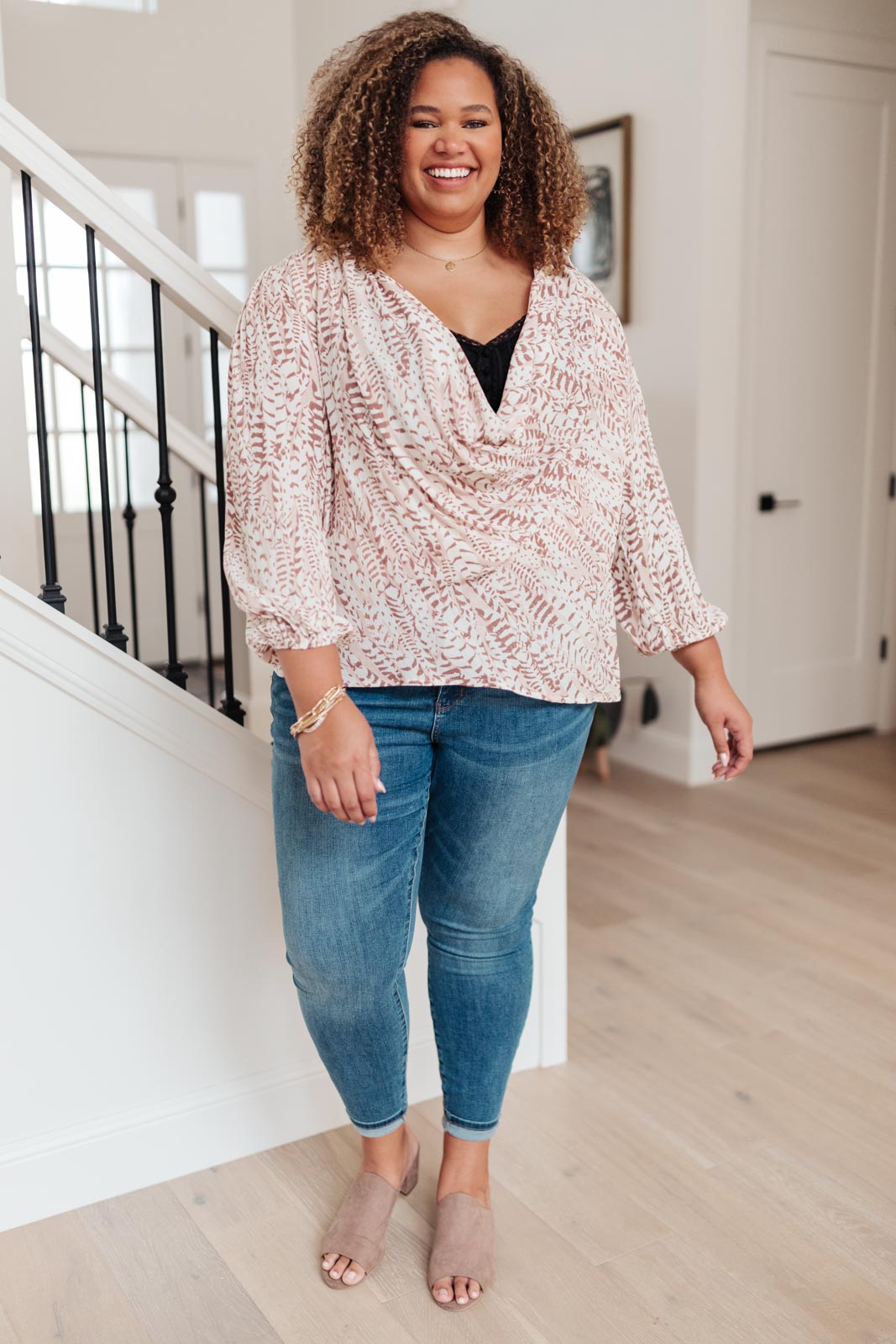 Andree by Unit Take Flight Cowl Neck Top Womens