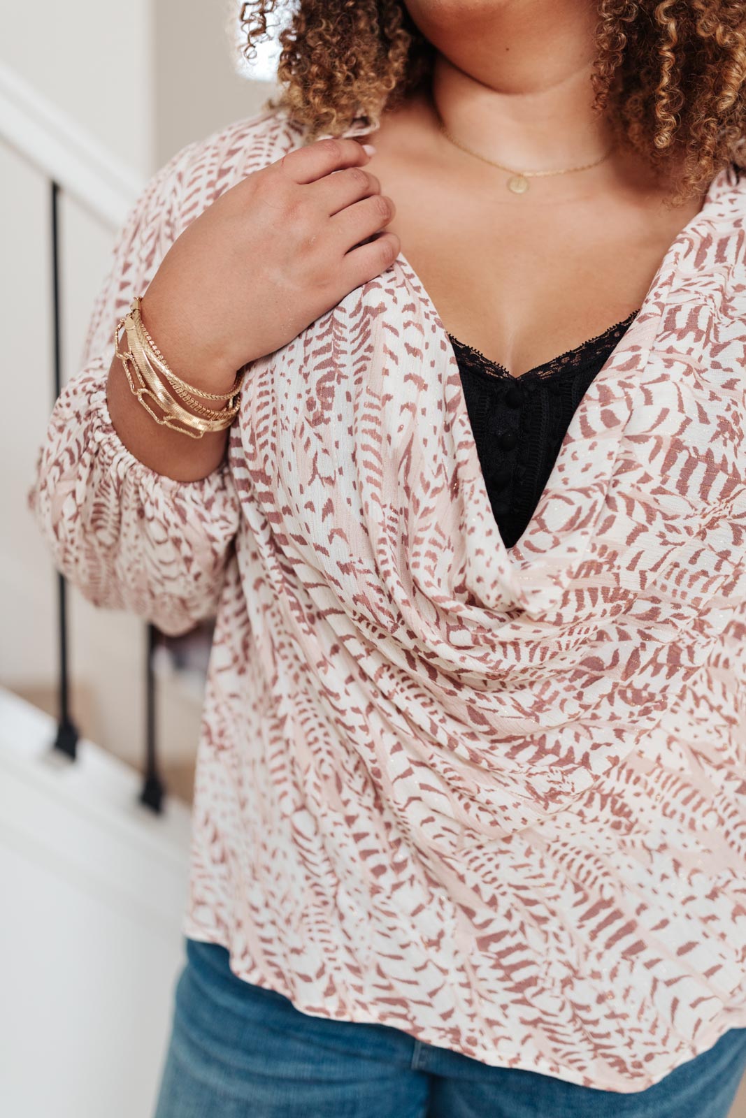 Andree by Unit Take Flight Cowl Neck Top Womens