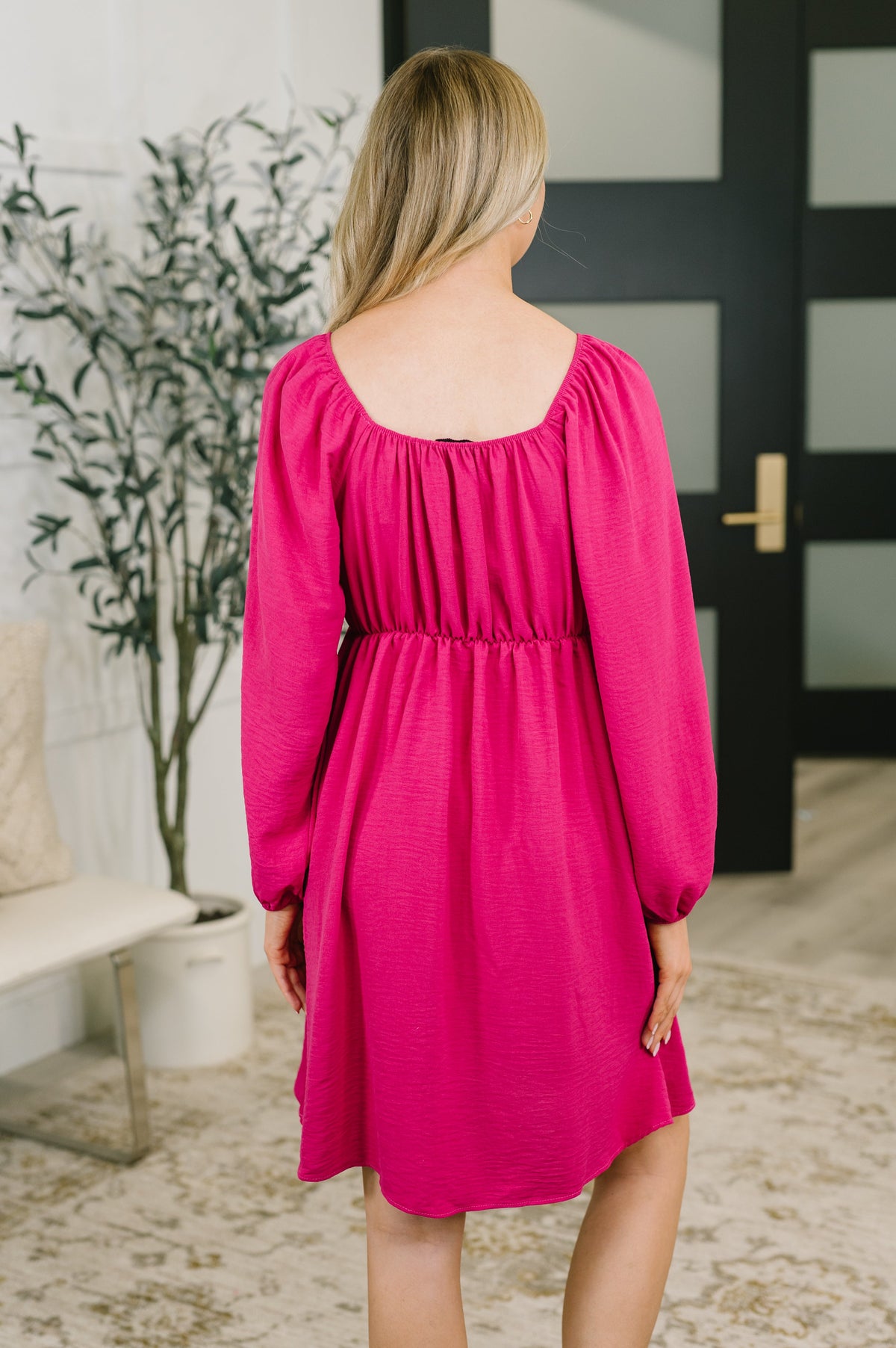 Take Me Out to Dinner Square Neck Dress Womens