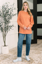 One Eleven North Taking A Drive Oversized Corded Sweatshirt Womens