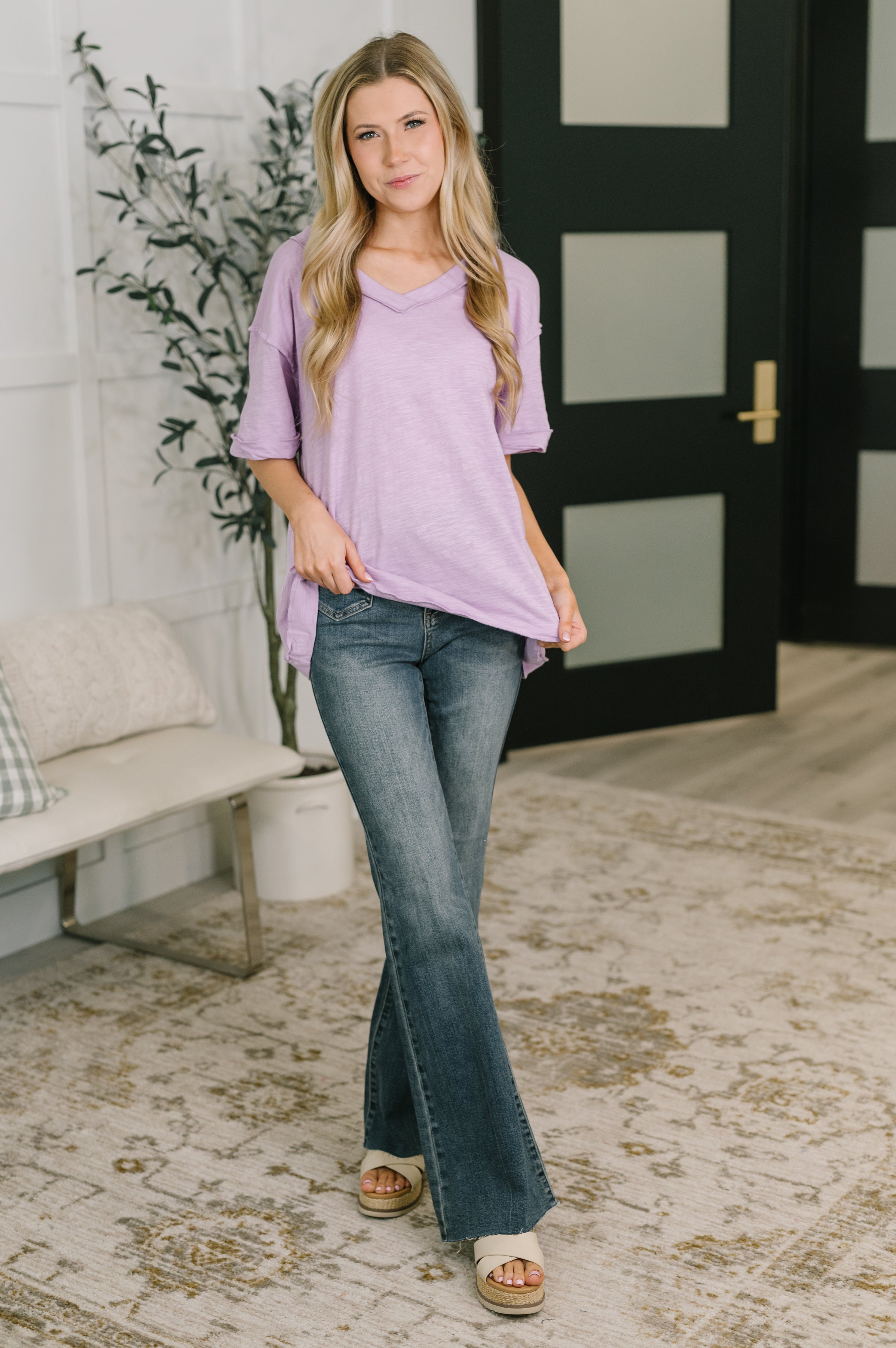 Thanks To You Relaxed Tee in Lilac Womens