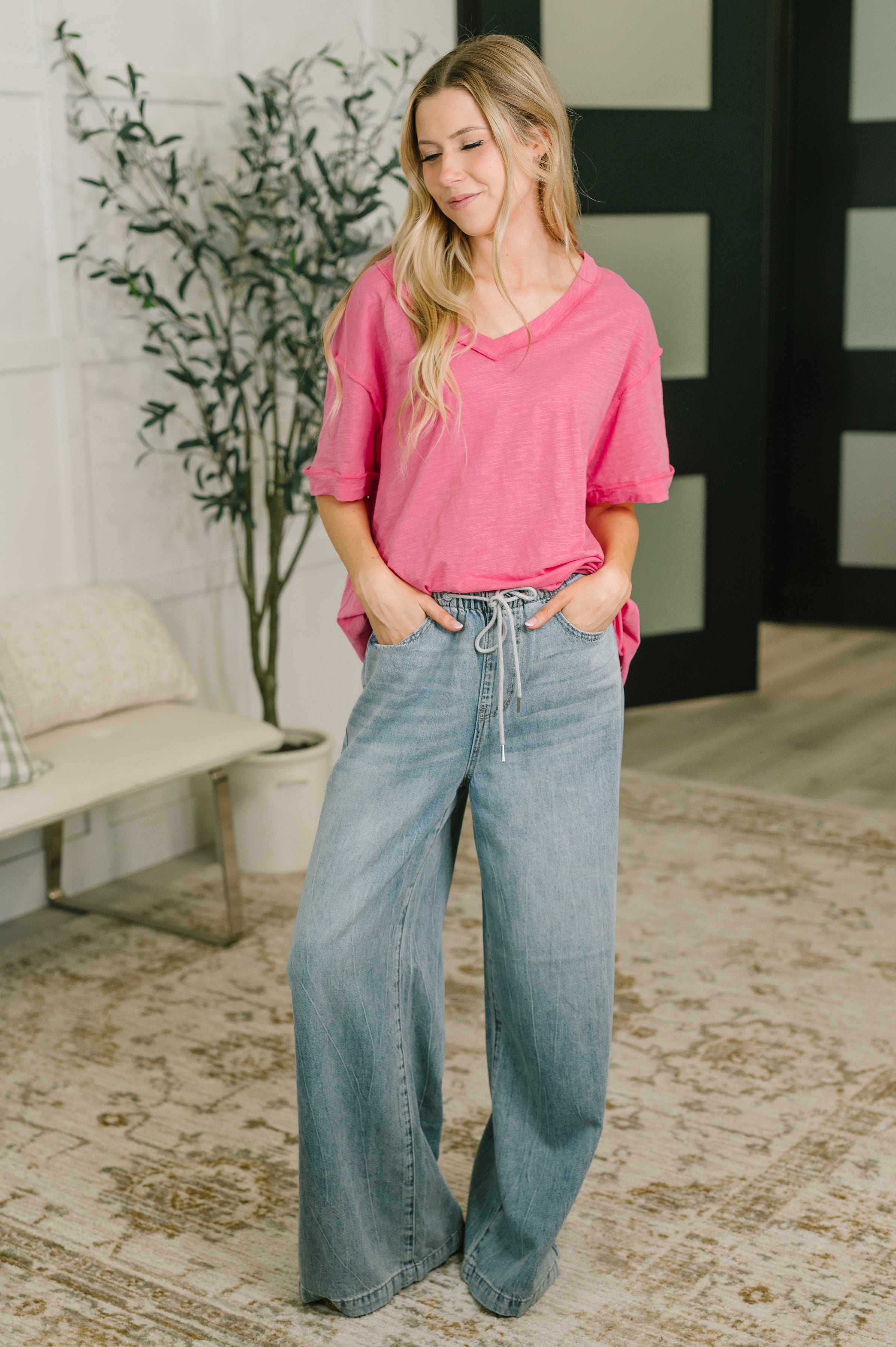 Thanks To You Relaxed Tee in Pink Womens