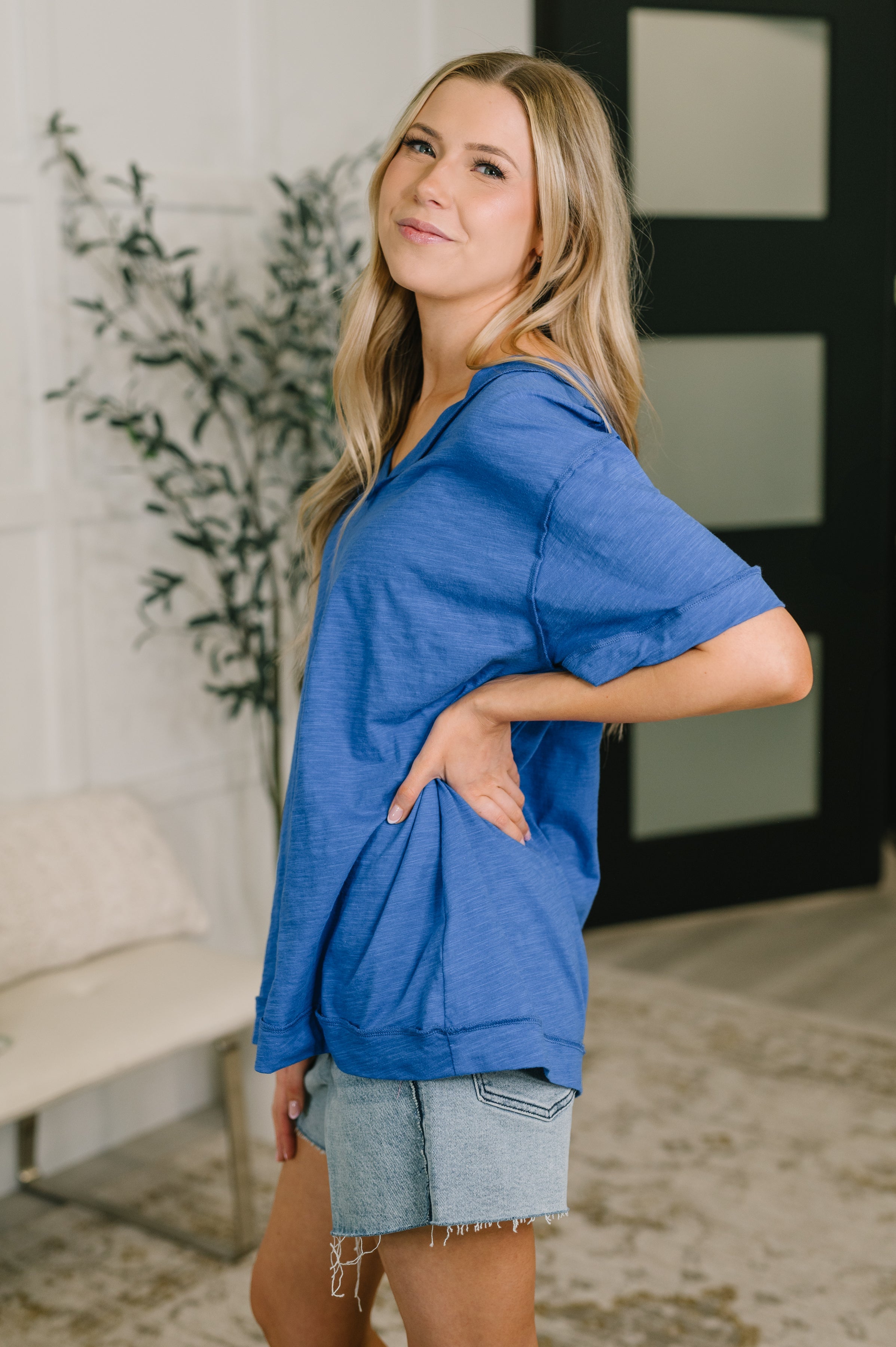 Thanks To You Relaxed Tee in Royal Blue Womens