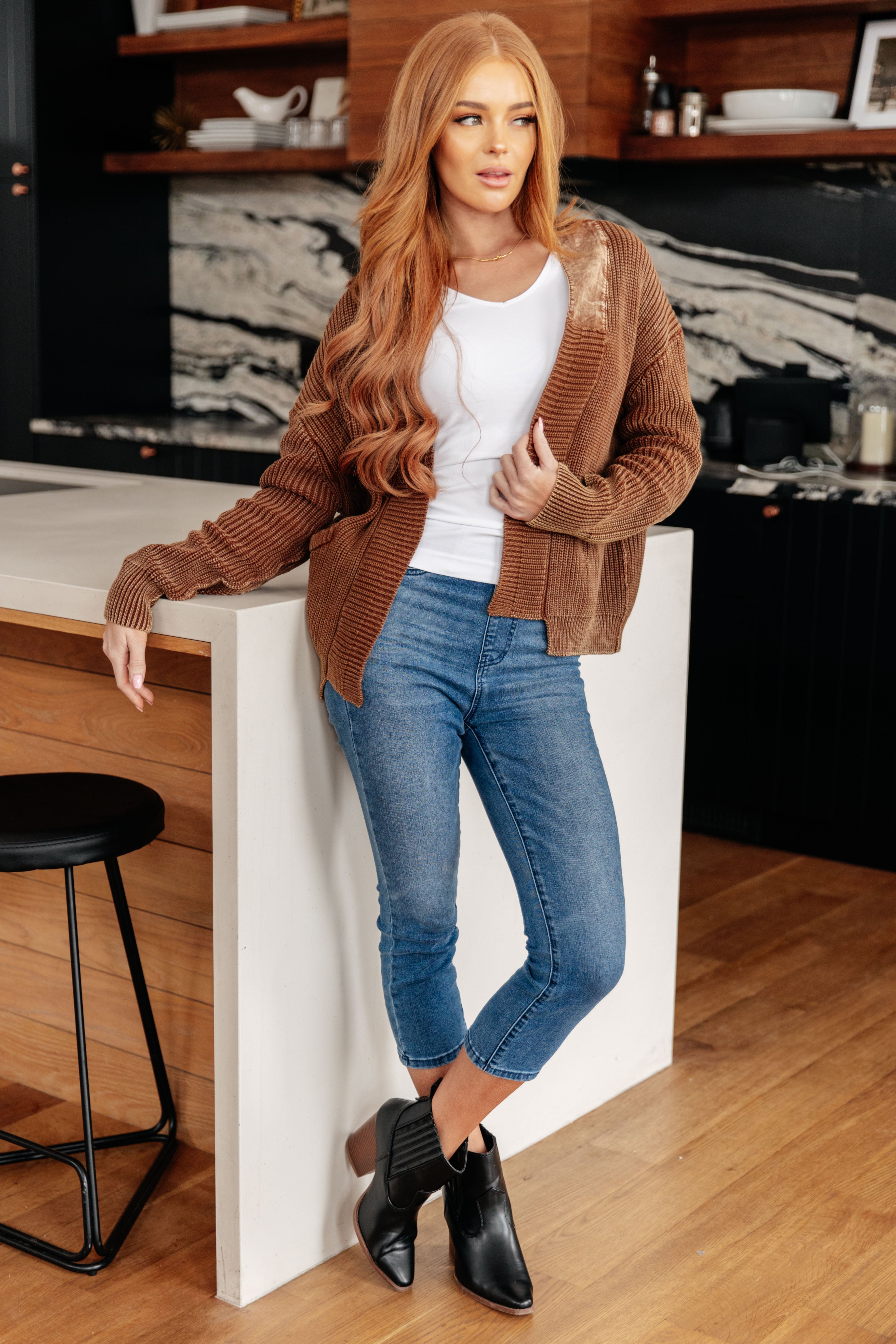 HEYSON That I Can Work With Grandpa Cardigan in Brown Layers