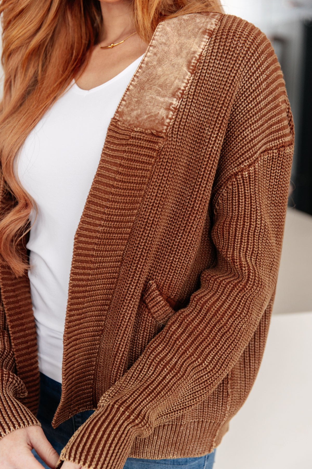 Heyson That I Can Work With Grandpa Brown Mineral Washed Cardigan Layers