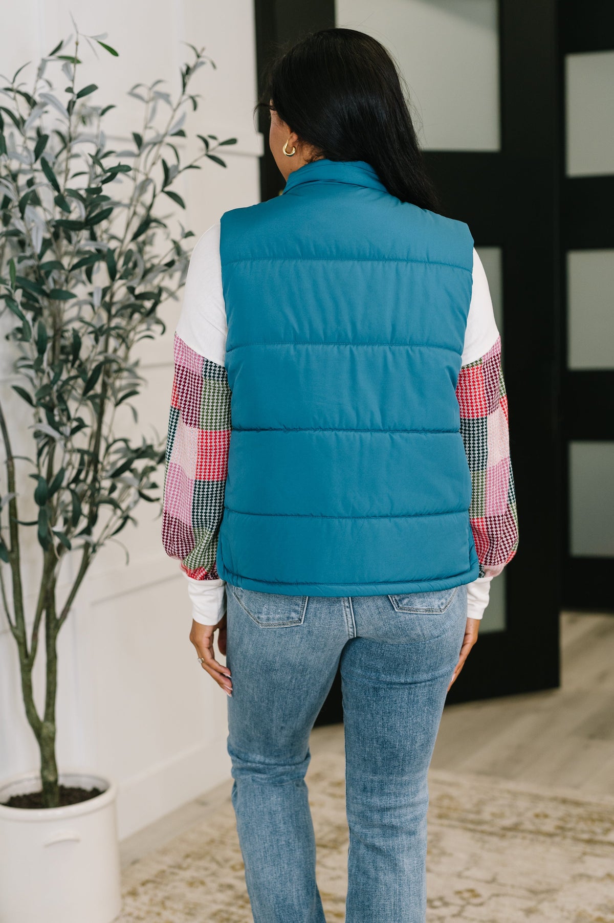 Zenana That's What I'm Talkin' About Puffer Vest in Teal Womens