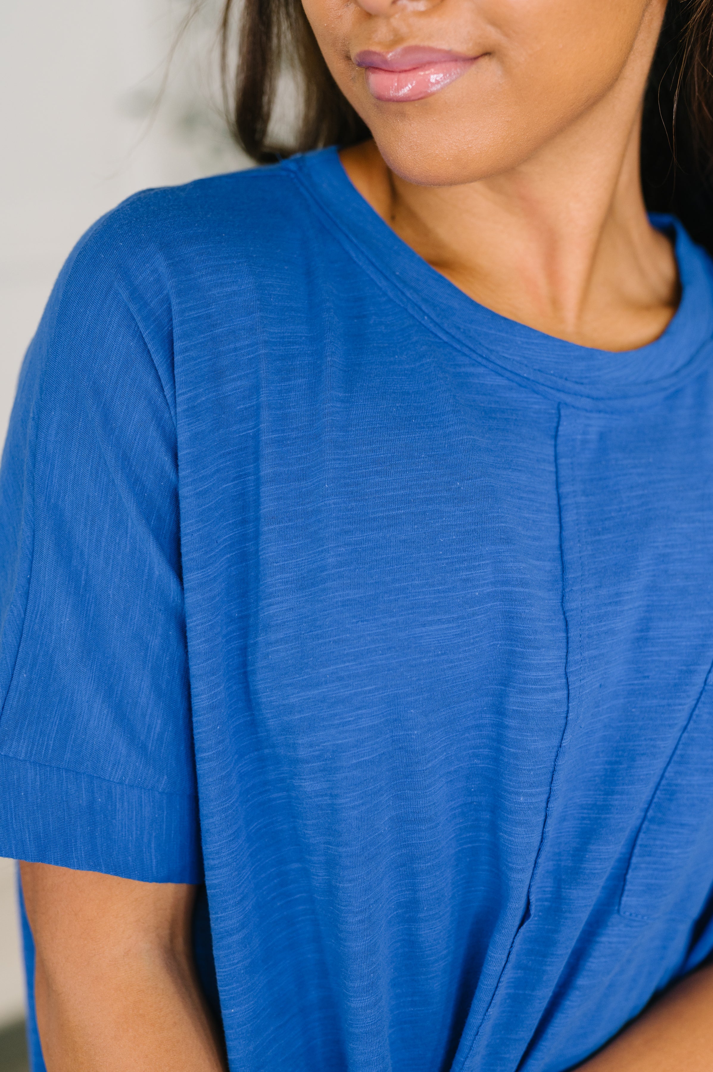 The Layback Relaxed Basic Tee in Royal Blue Womens