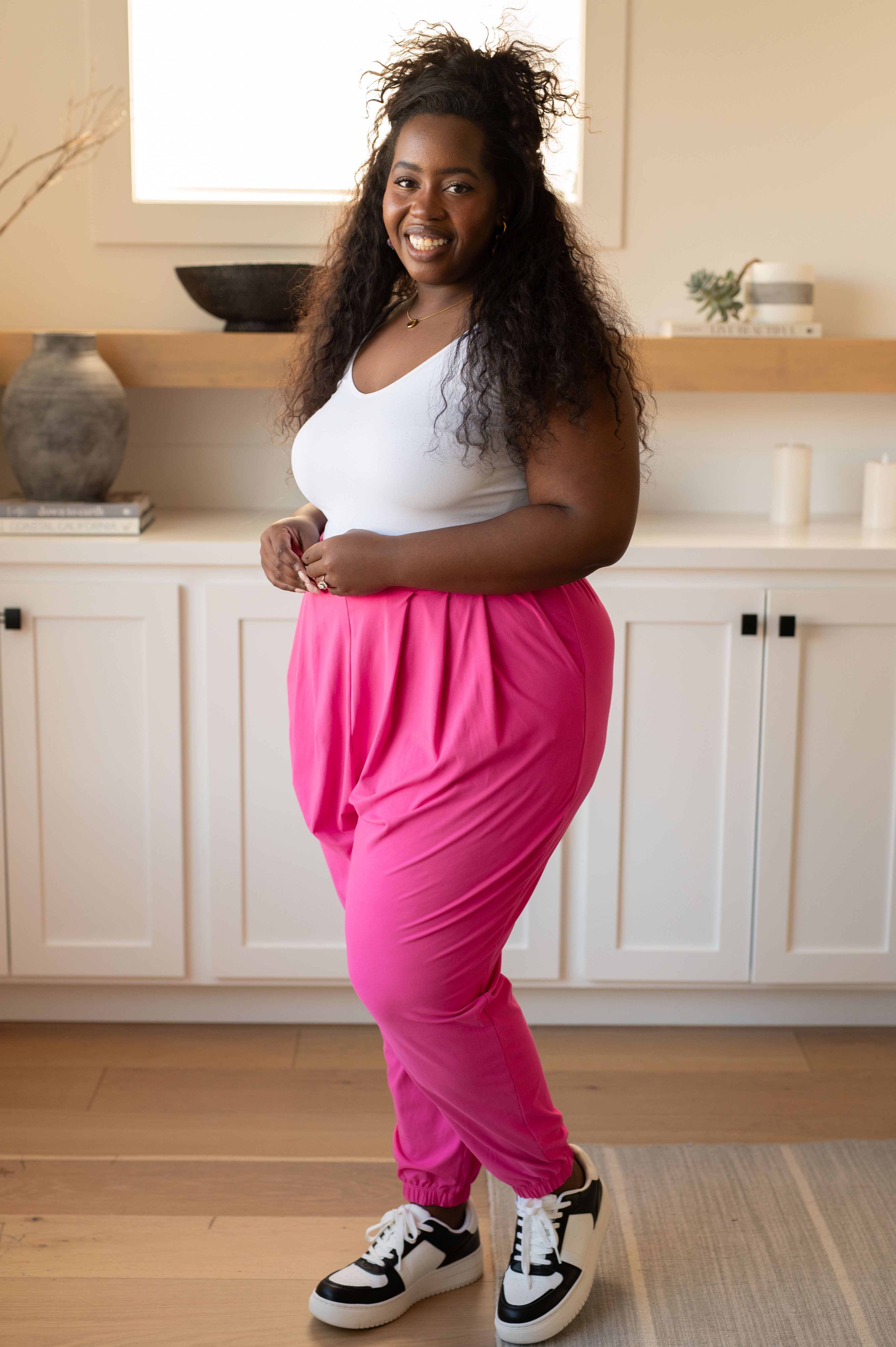 Rae Mode The Motive Slouch Jogger in Hot Pink Bottoms