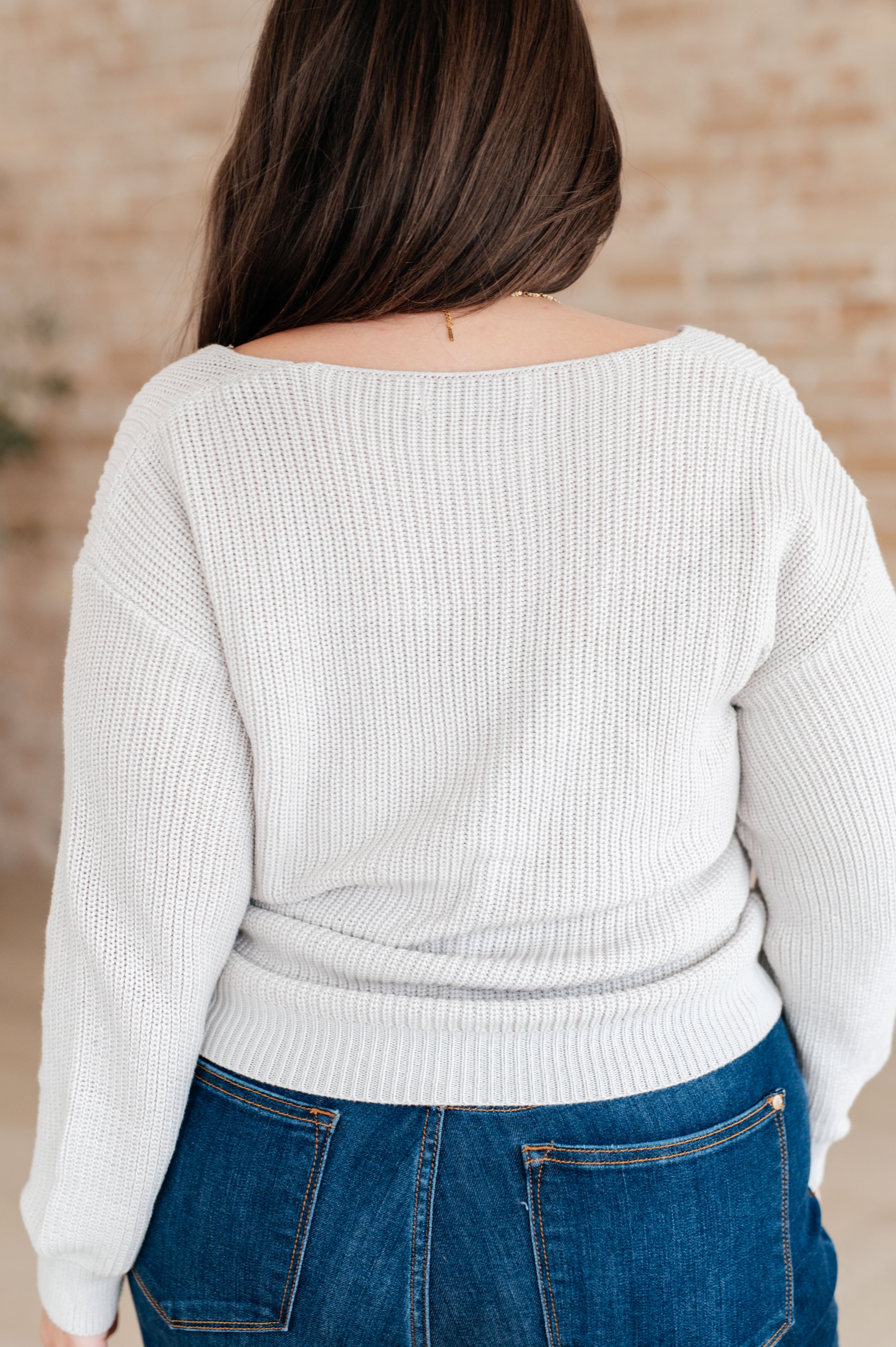 One Eleven North Told You So Ribbed Knit V Neck Sweater Tops
