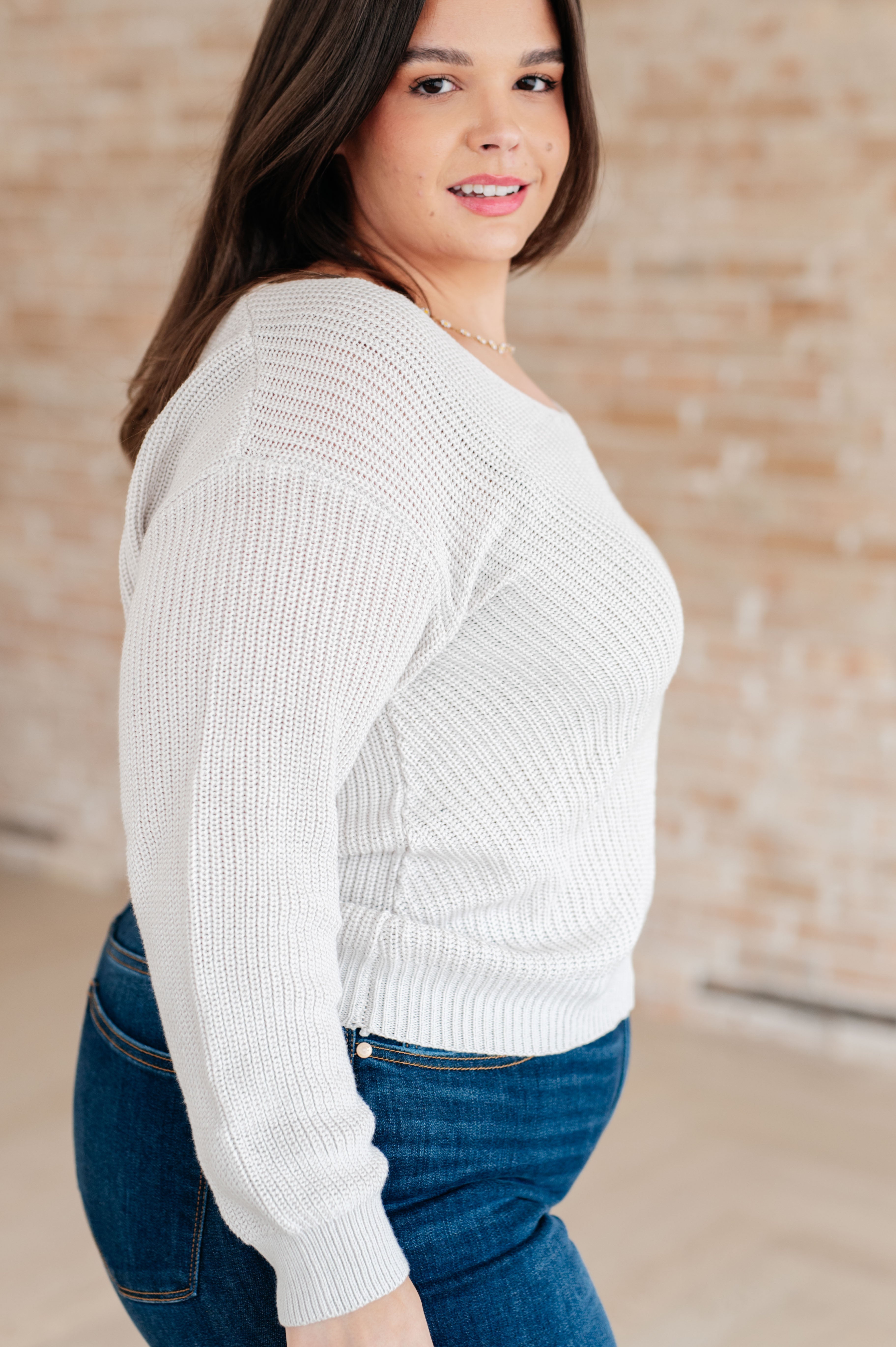 One Eleven North Told You So Ribbed Knit V Neck Sweater Tops