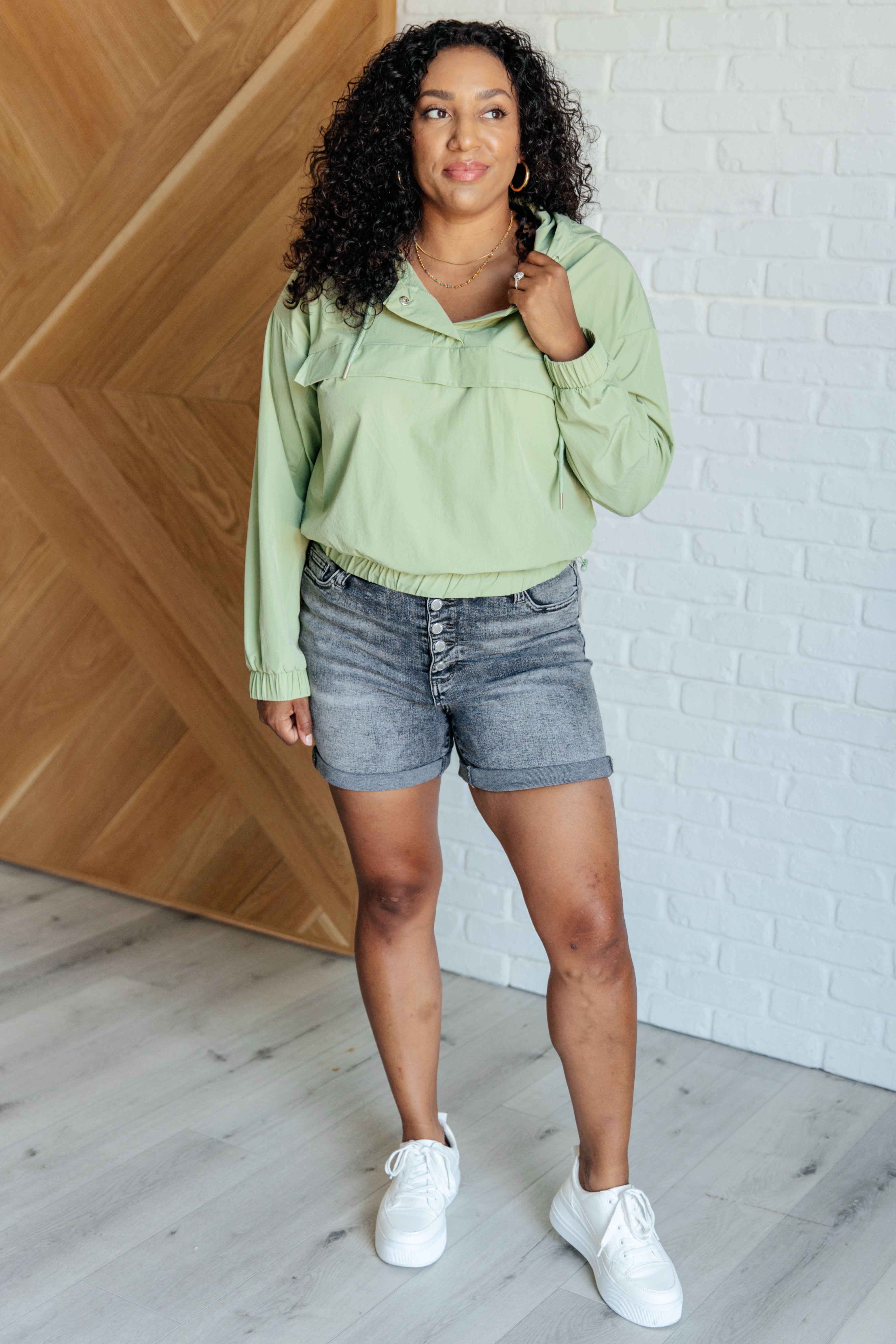 White Birch Tomorrow's Forecast Hooded Windbreaker Coats & Jackets