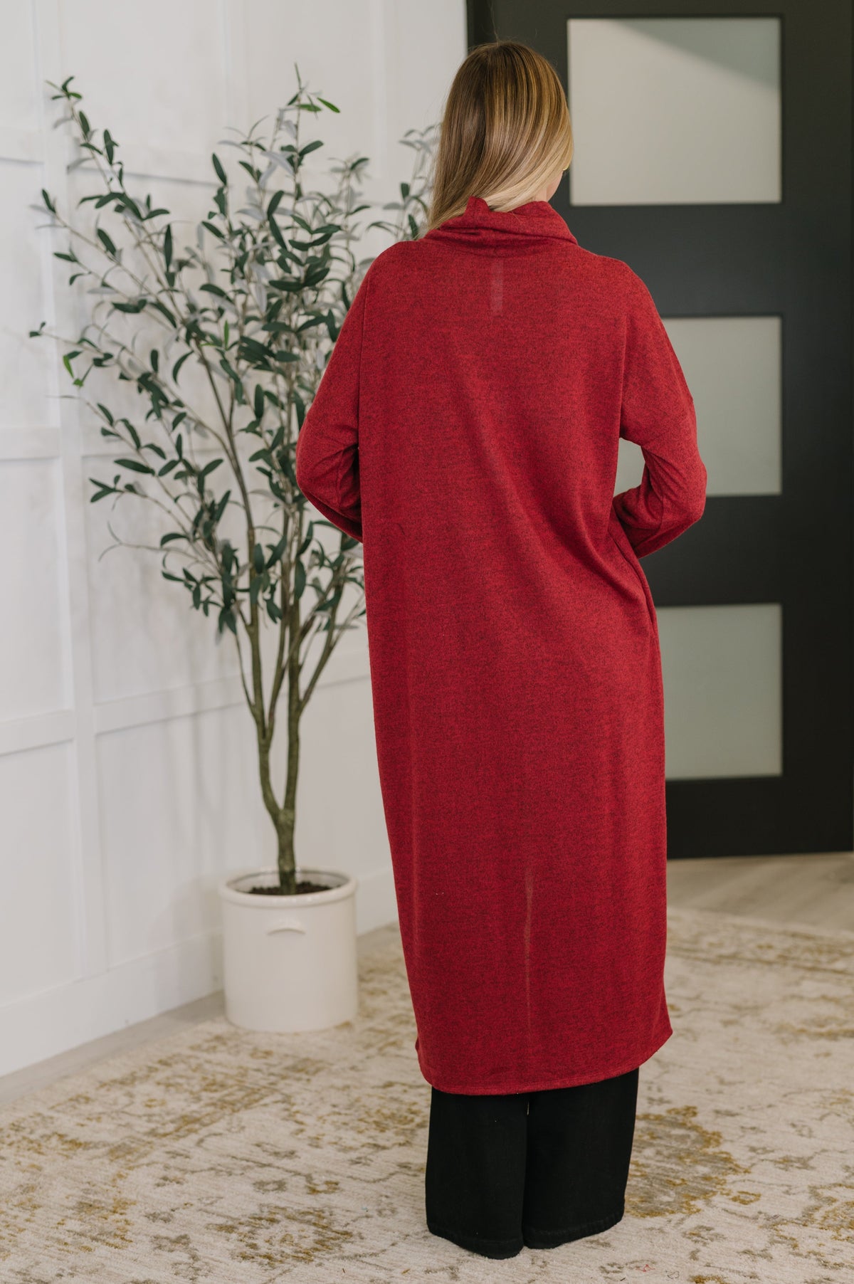 Travel City Scape Turtle Neck Tunic in Wine Womens