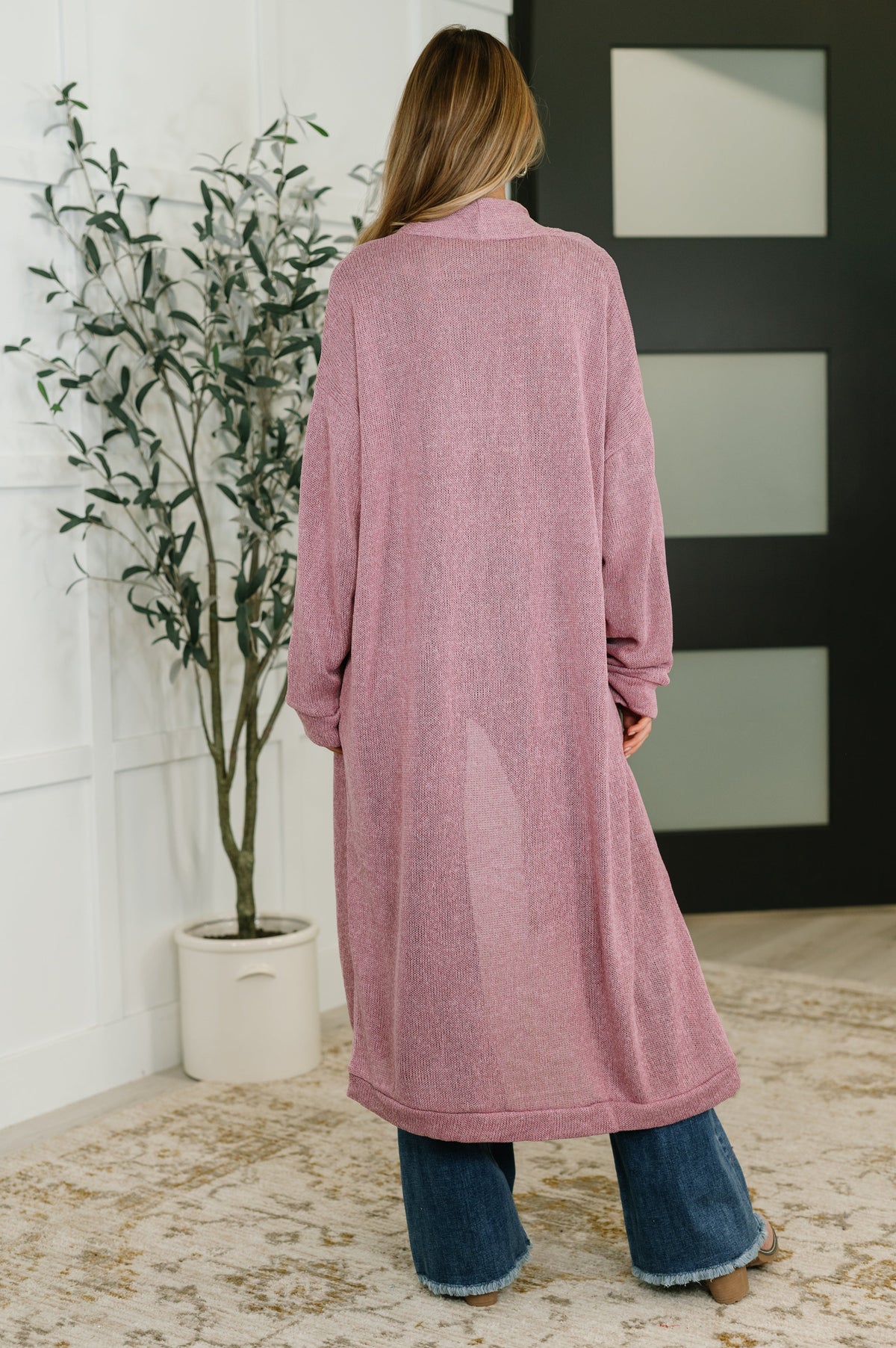 Travel Hideaway Open Front Cardigan in Cashmere Rose Womens