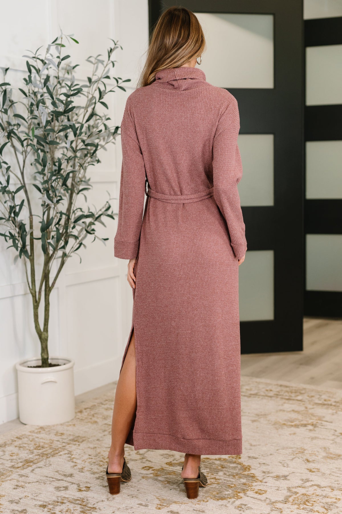 Dear Scarlett Travel Plush Knit Dress in Autumn Berry Dresses