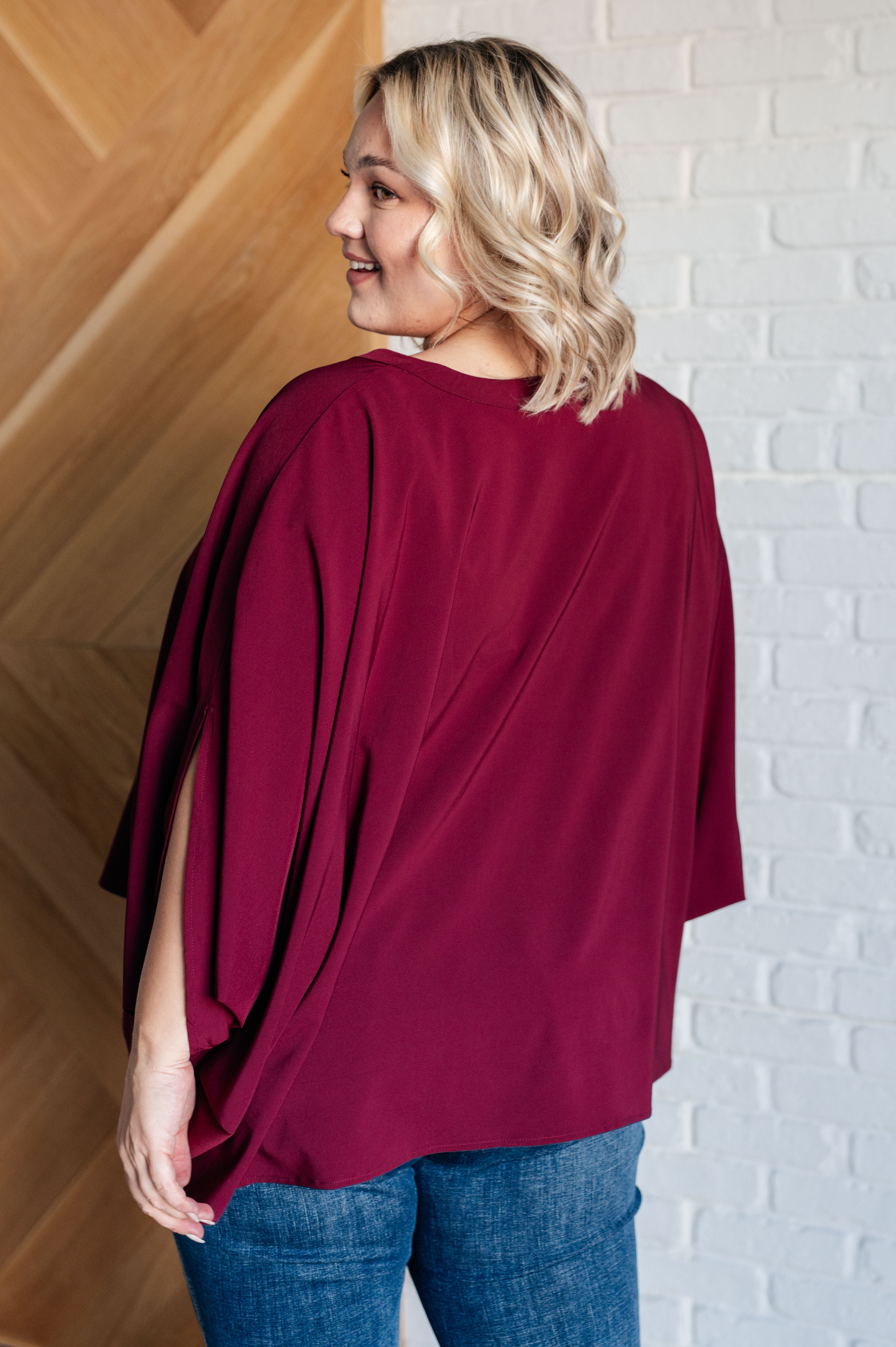 Andree by Unit Universal Philosophy Batwing Sleeve Blouse in Wine Blouses