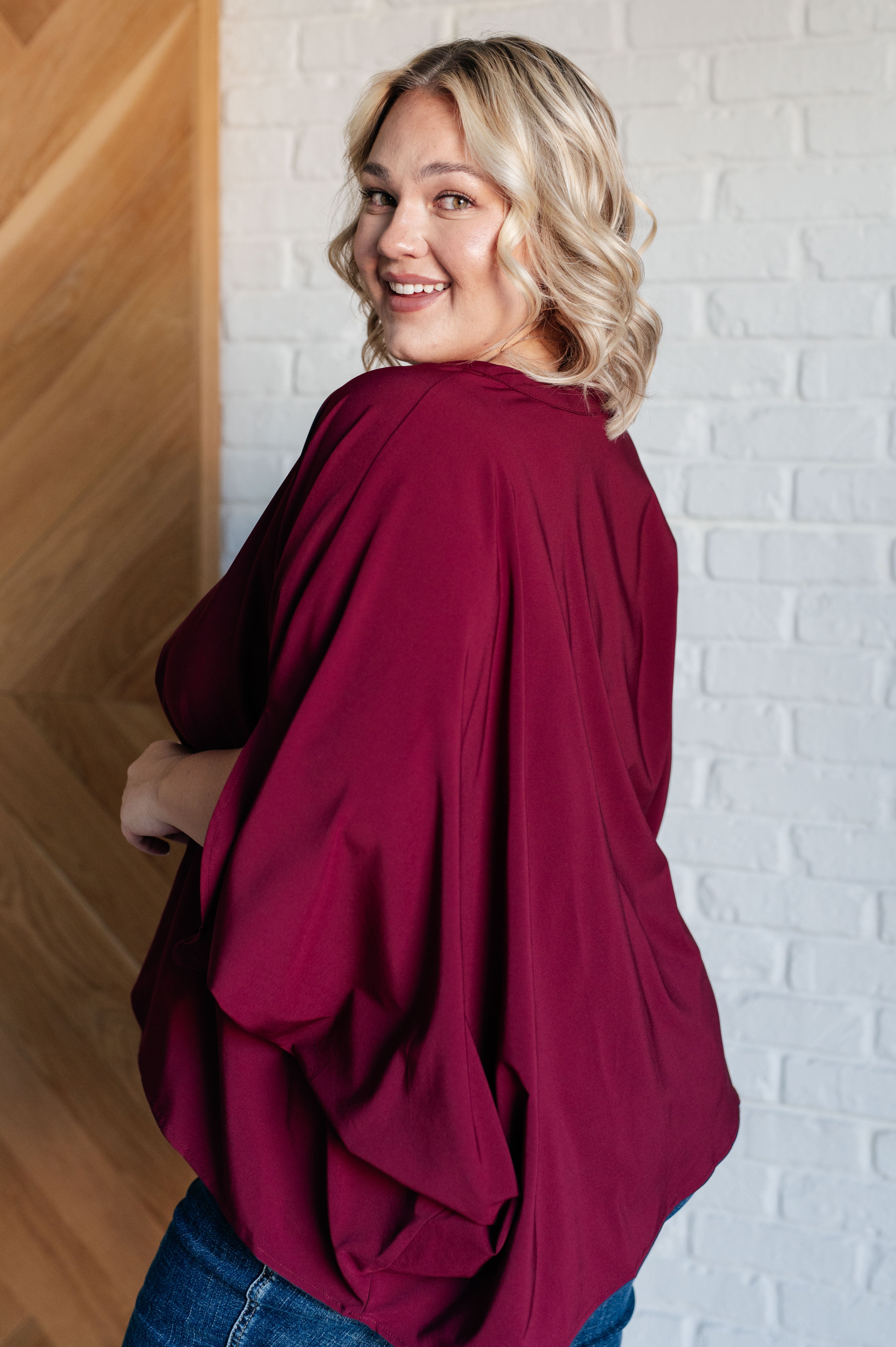 Andree by Unit Universal Philosophy Batwing Sleeve Blouse in Wine Blouses
