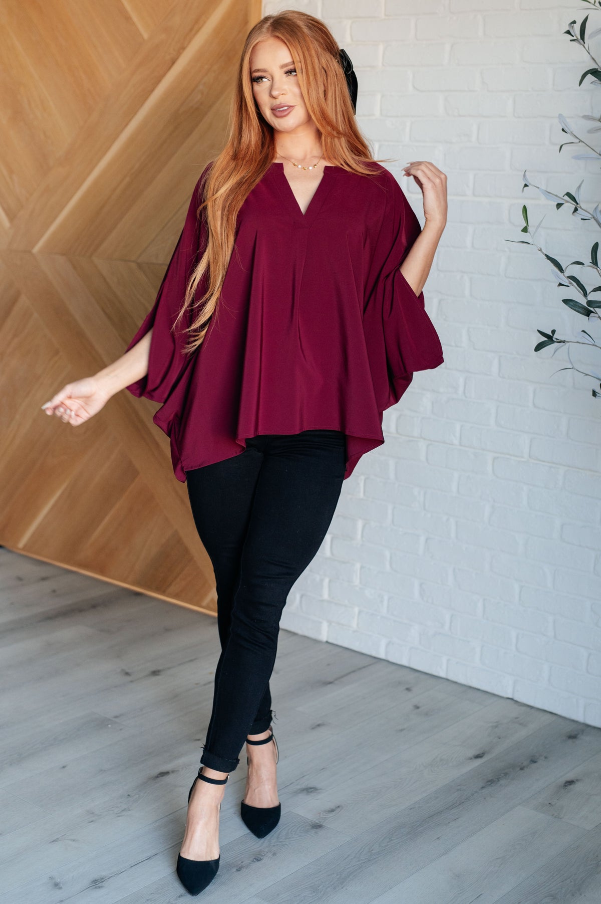 Andree By Unit Universal Philosophy Blouse in Wine Blouses