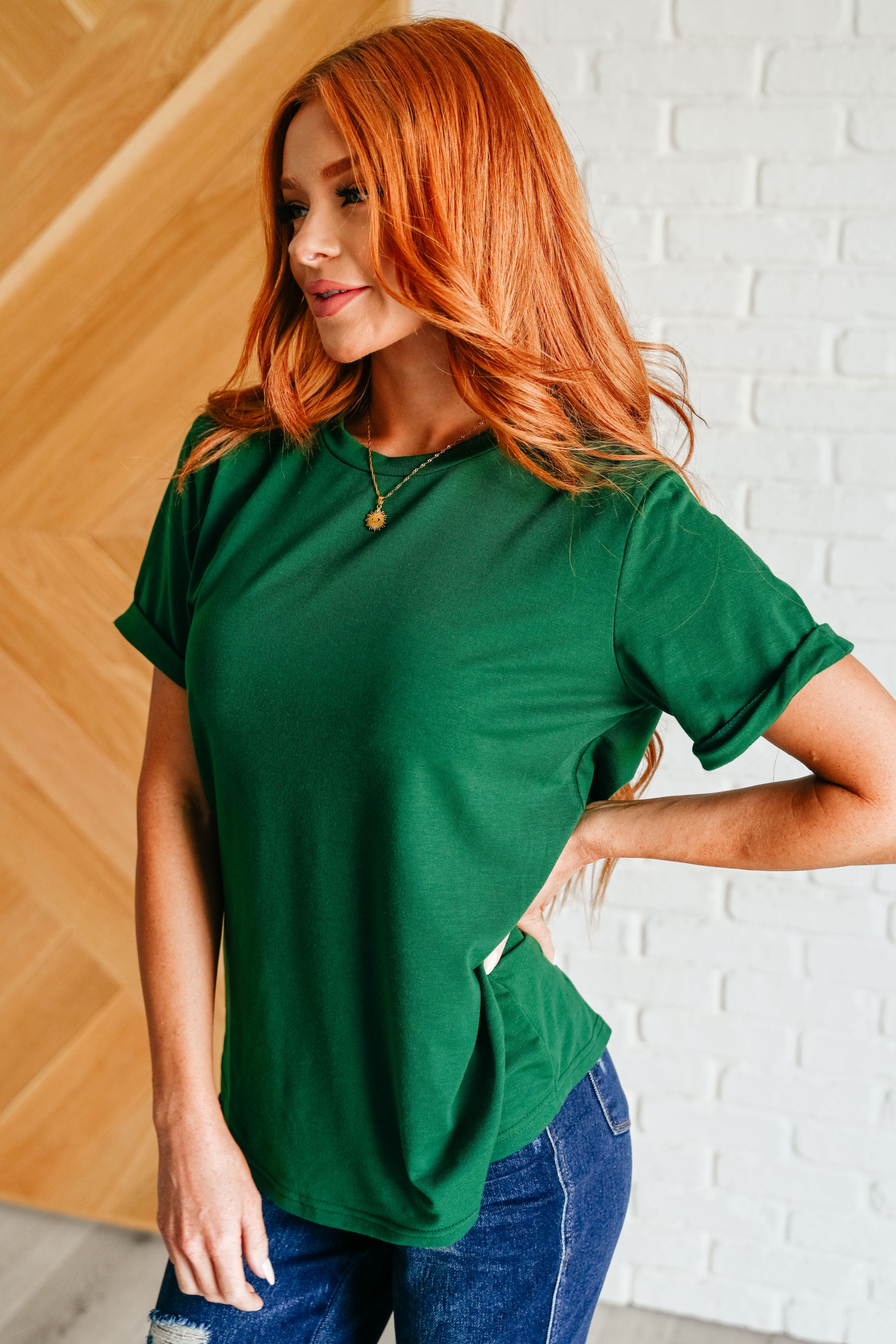 One Eleven North Uptown Crew T-Shirt in Green Womens