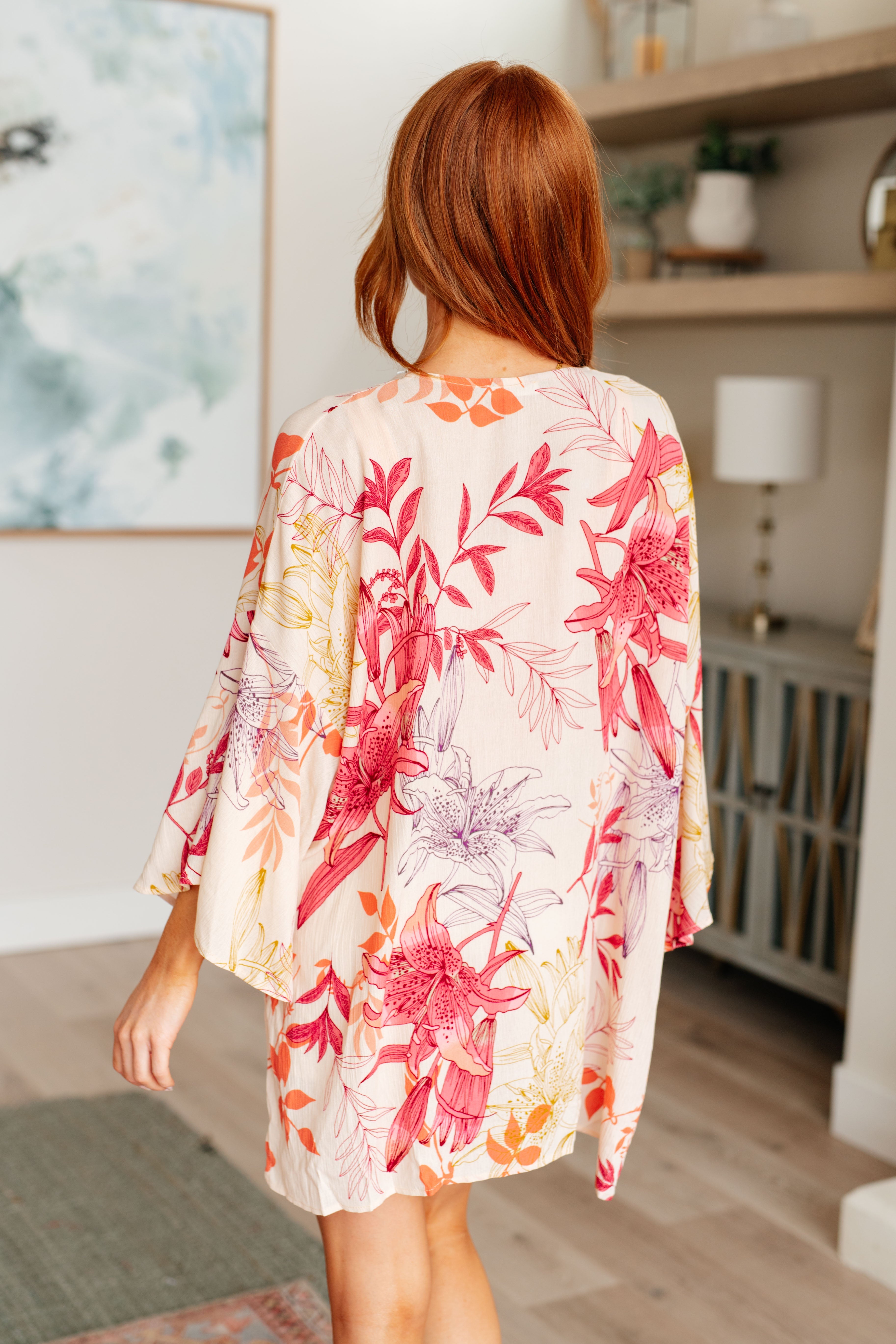 GeeGee Vacay Season Bell Sleeve Floral Kimono Layers