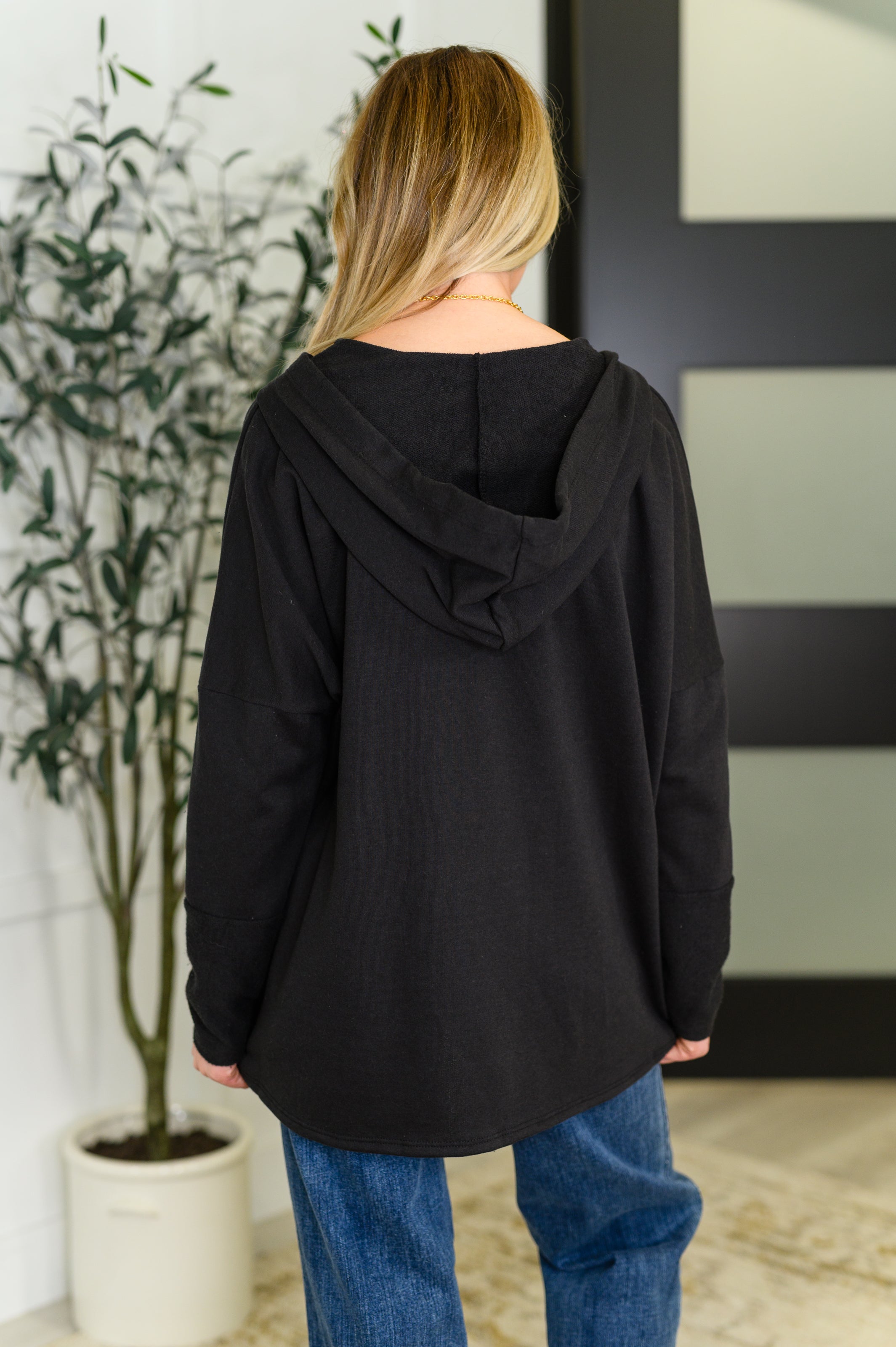 Heimish Warm Intentions Henley Pullover in Black Womens