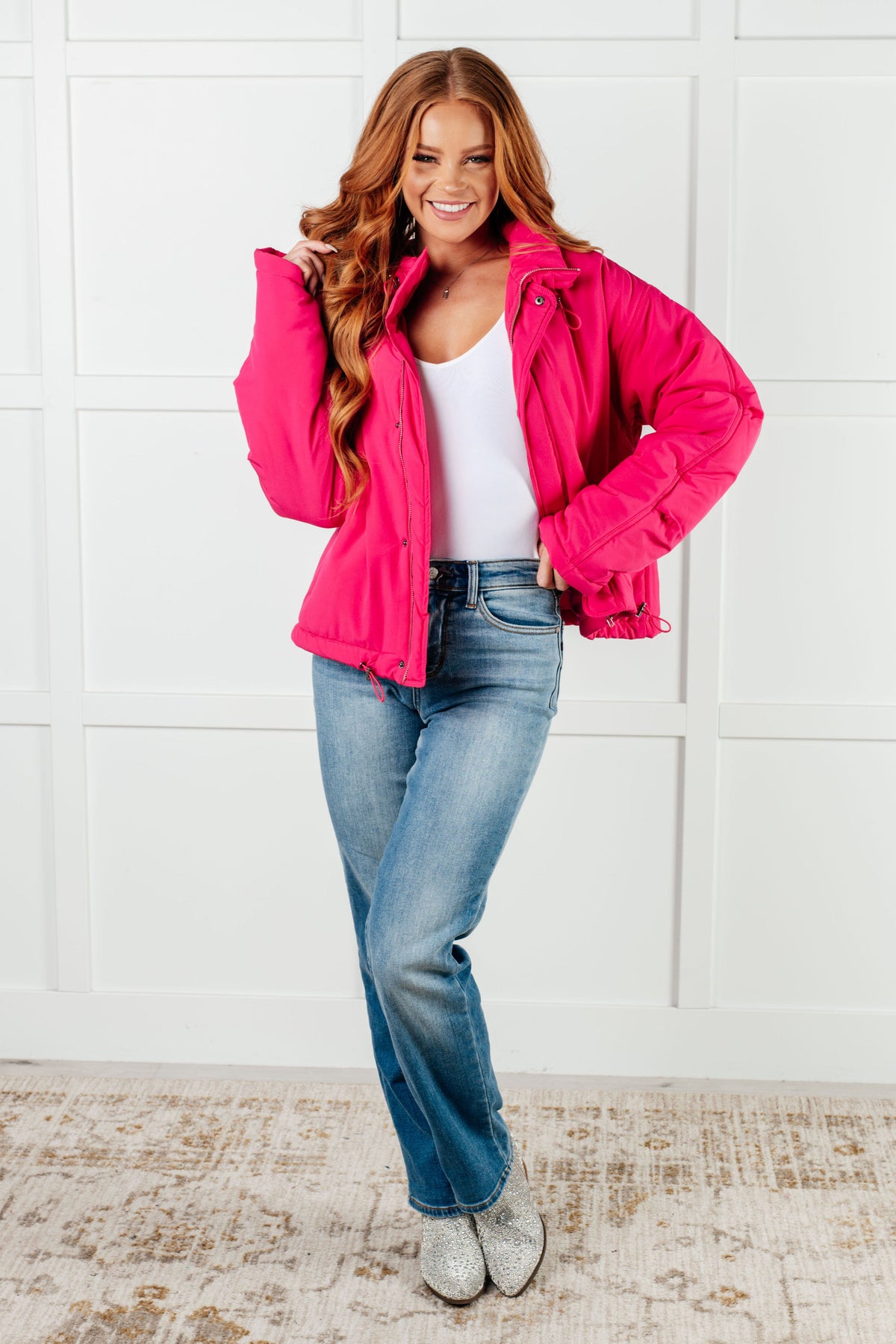 White Birch Warm Regards Puffer Magenta Jacket Layers