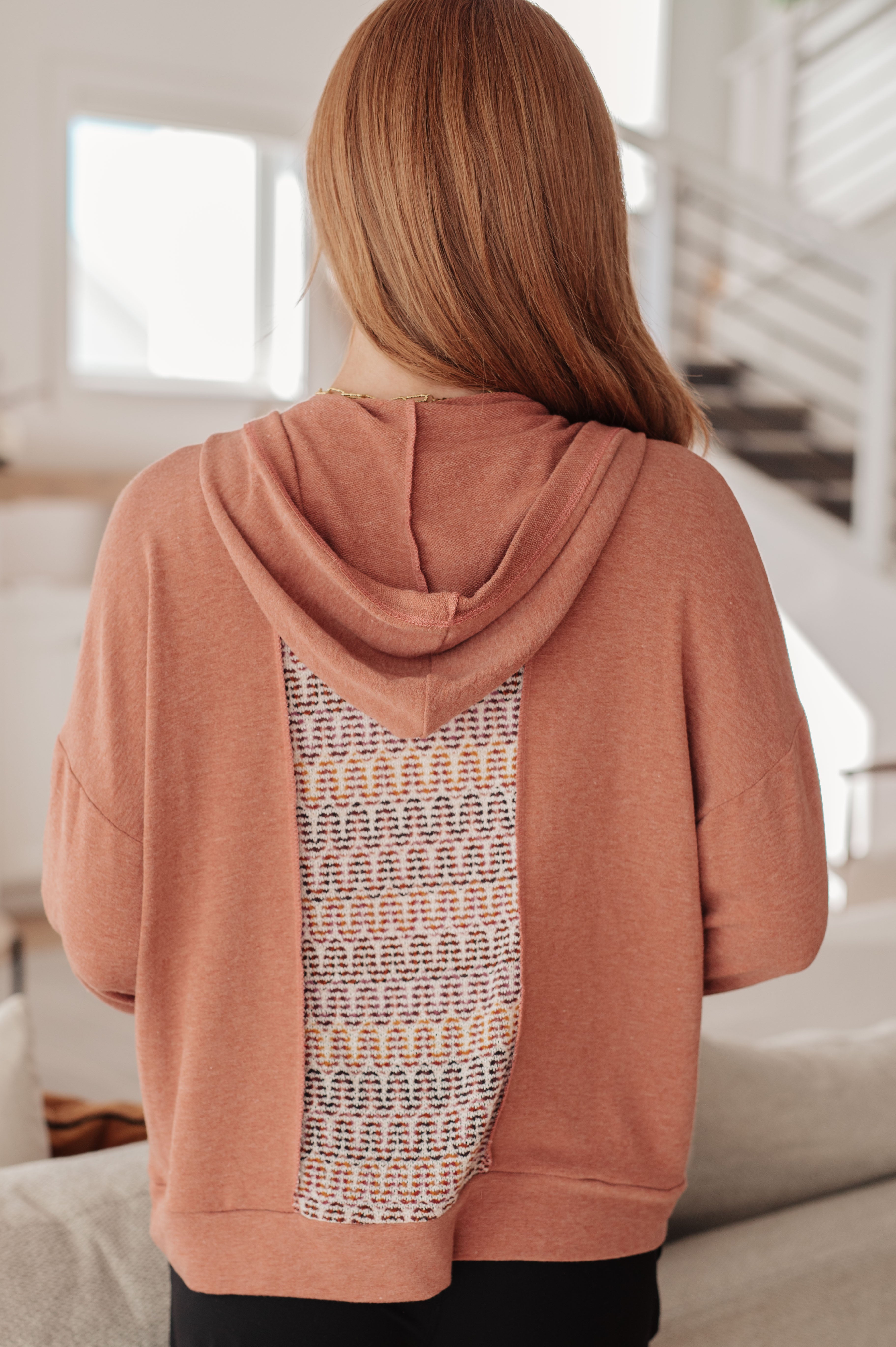 Haptics Wave Hello Mixed Print Hoodie Tops