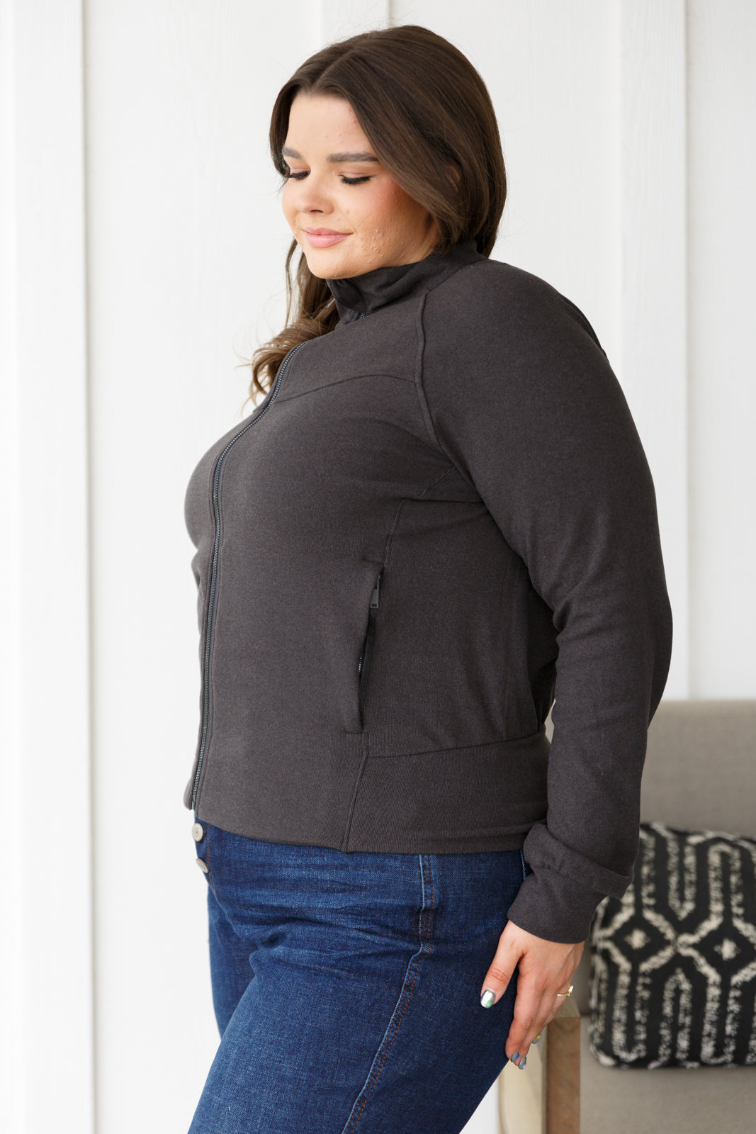 Rae Mode Where Are You Zip Up Jacket in Black Layers