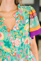 Haptics Wildflower Wish Gathered Tier Dress in Mint Womens