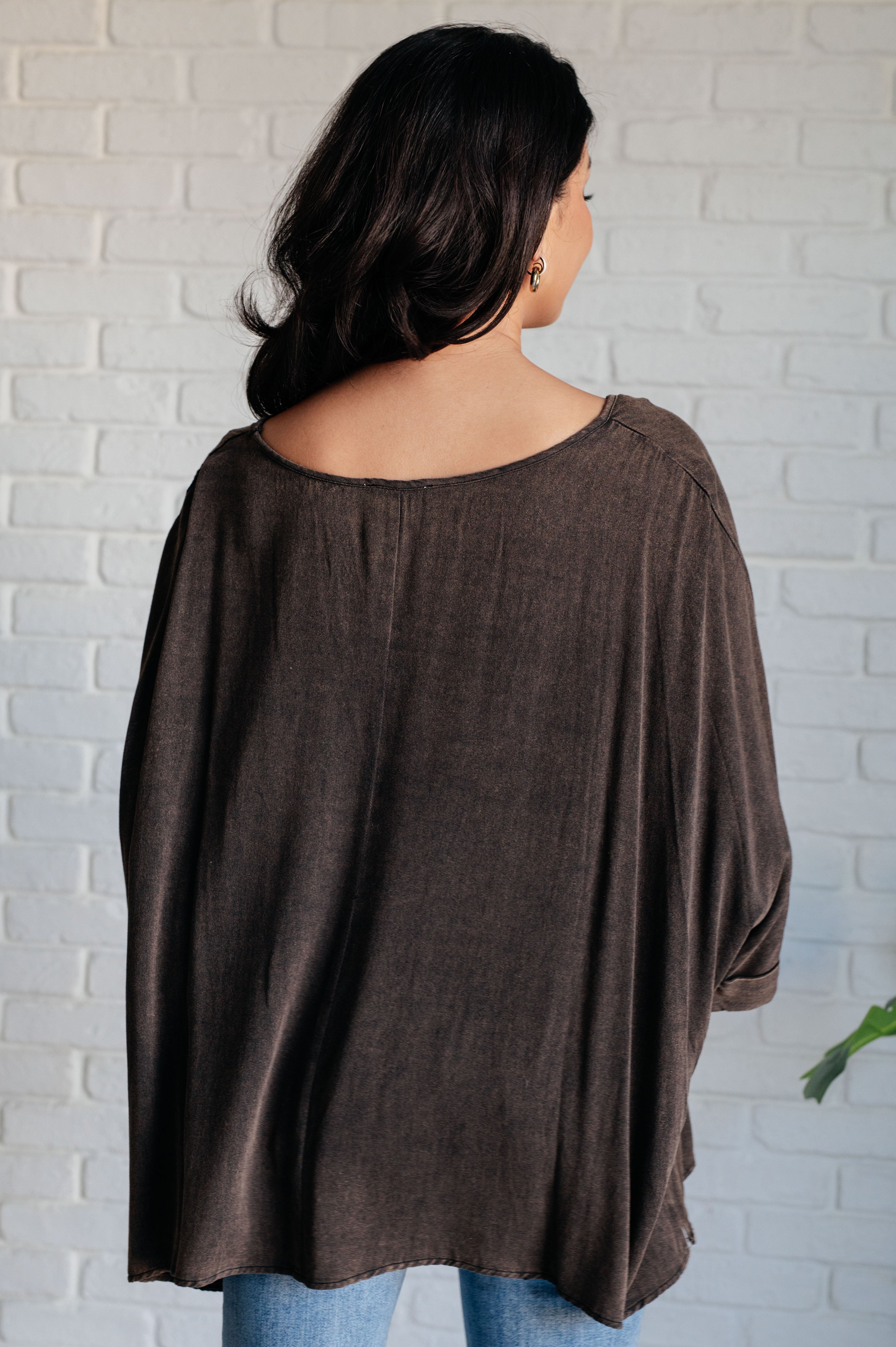 Andree By Unit Wishy Washy Mineral Washed Oversized Top Shirts & Tops