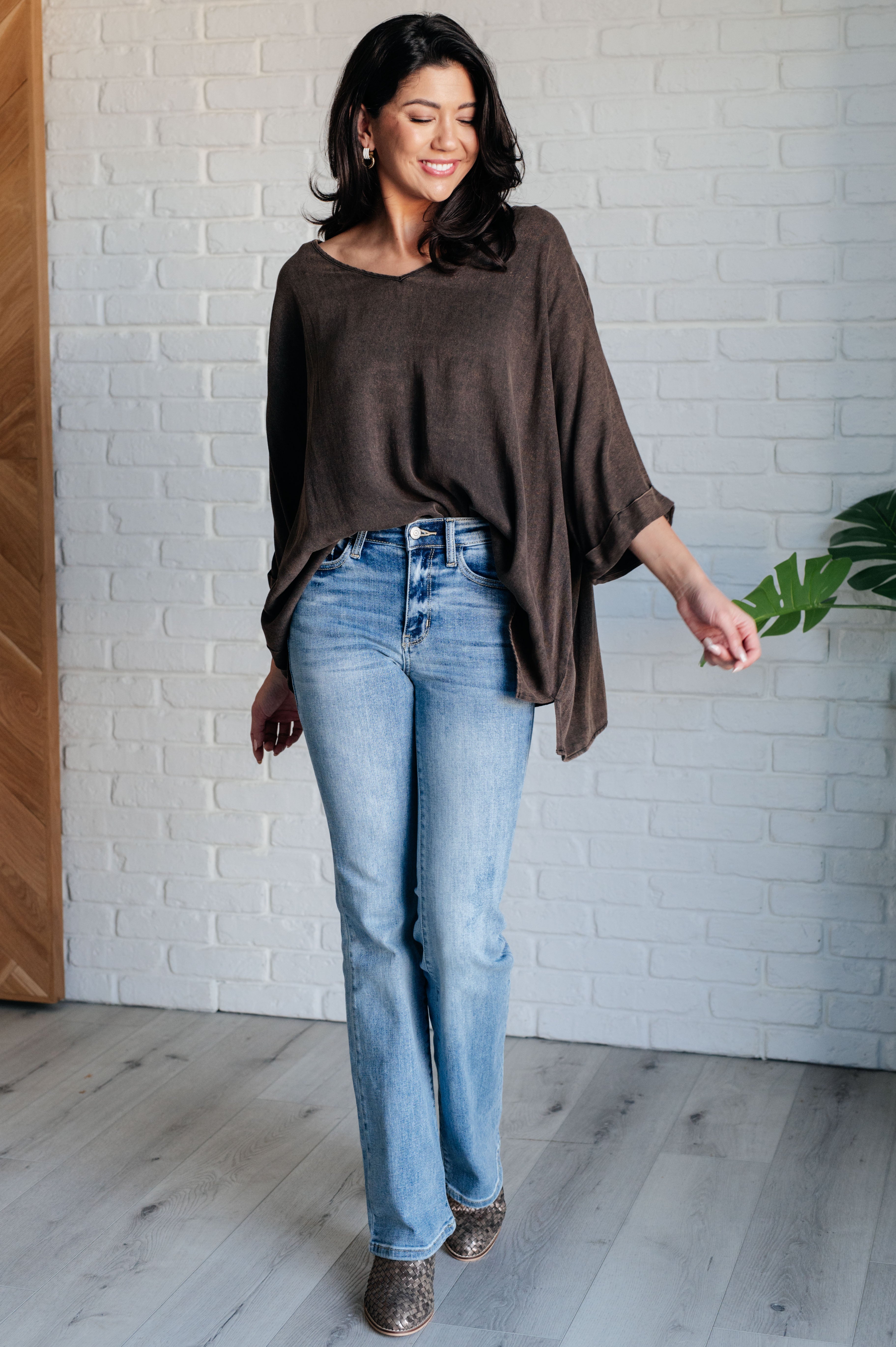 Andree By Unit Wishy Washy Mineral Washed Oversized Top Shirts & Tops
